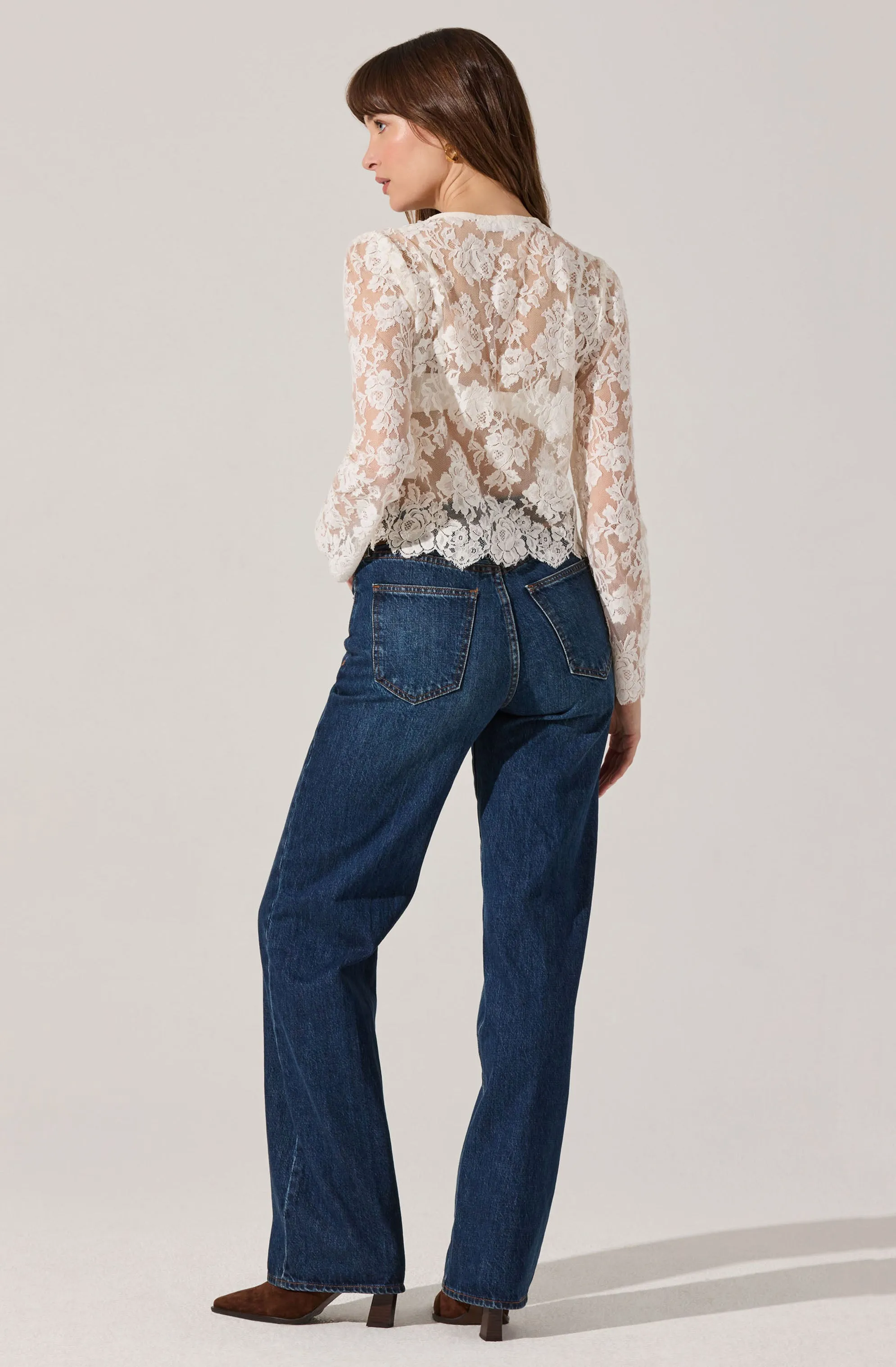 Antoinette Embellished Floral Lace Top sold by Astr product image thumbnail 4