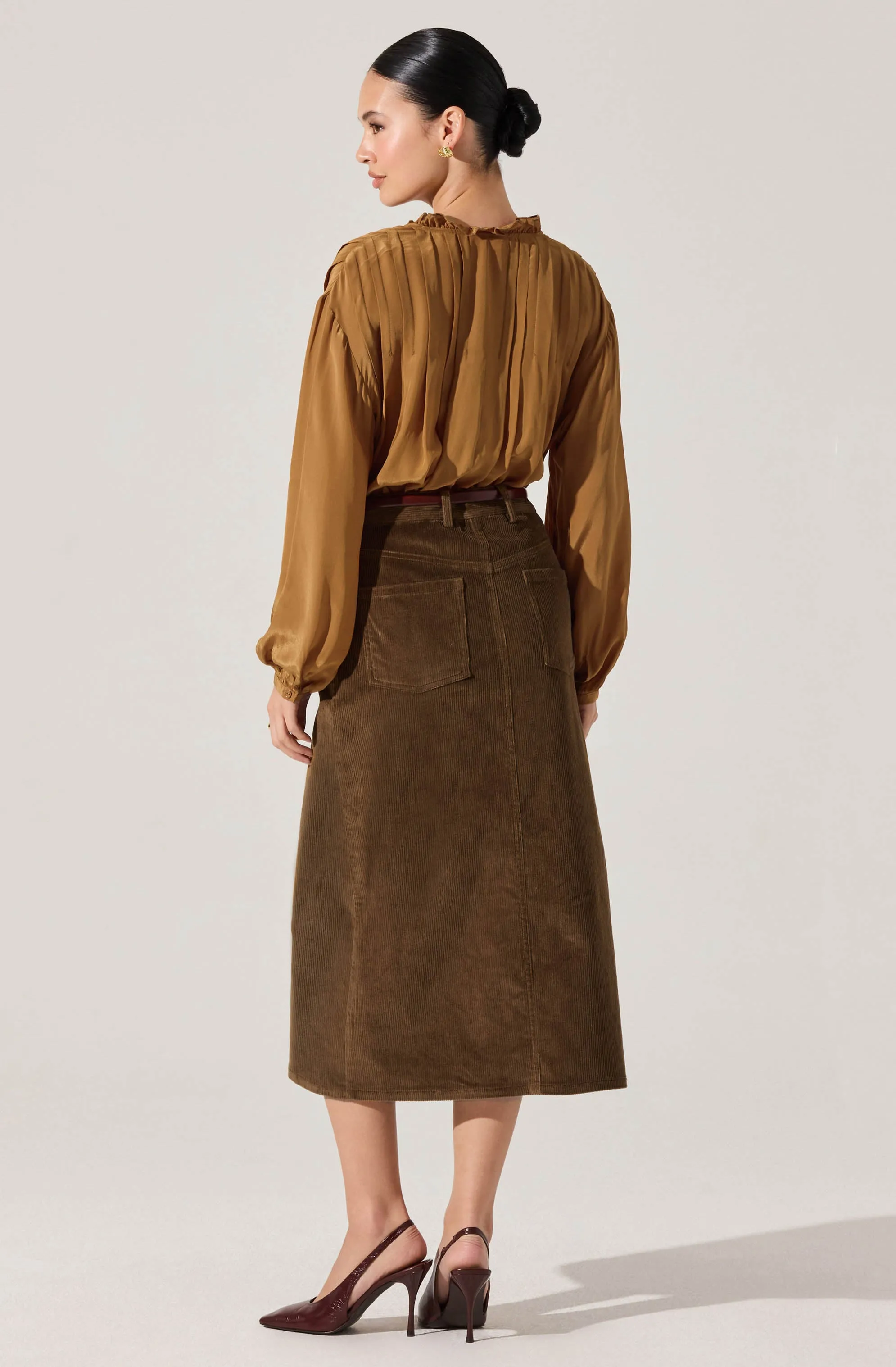 Ashton Pleated Ruffle Trim Top sold by Astr product image thumbnail 4