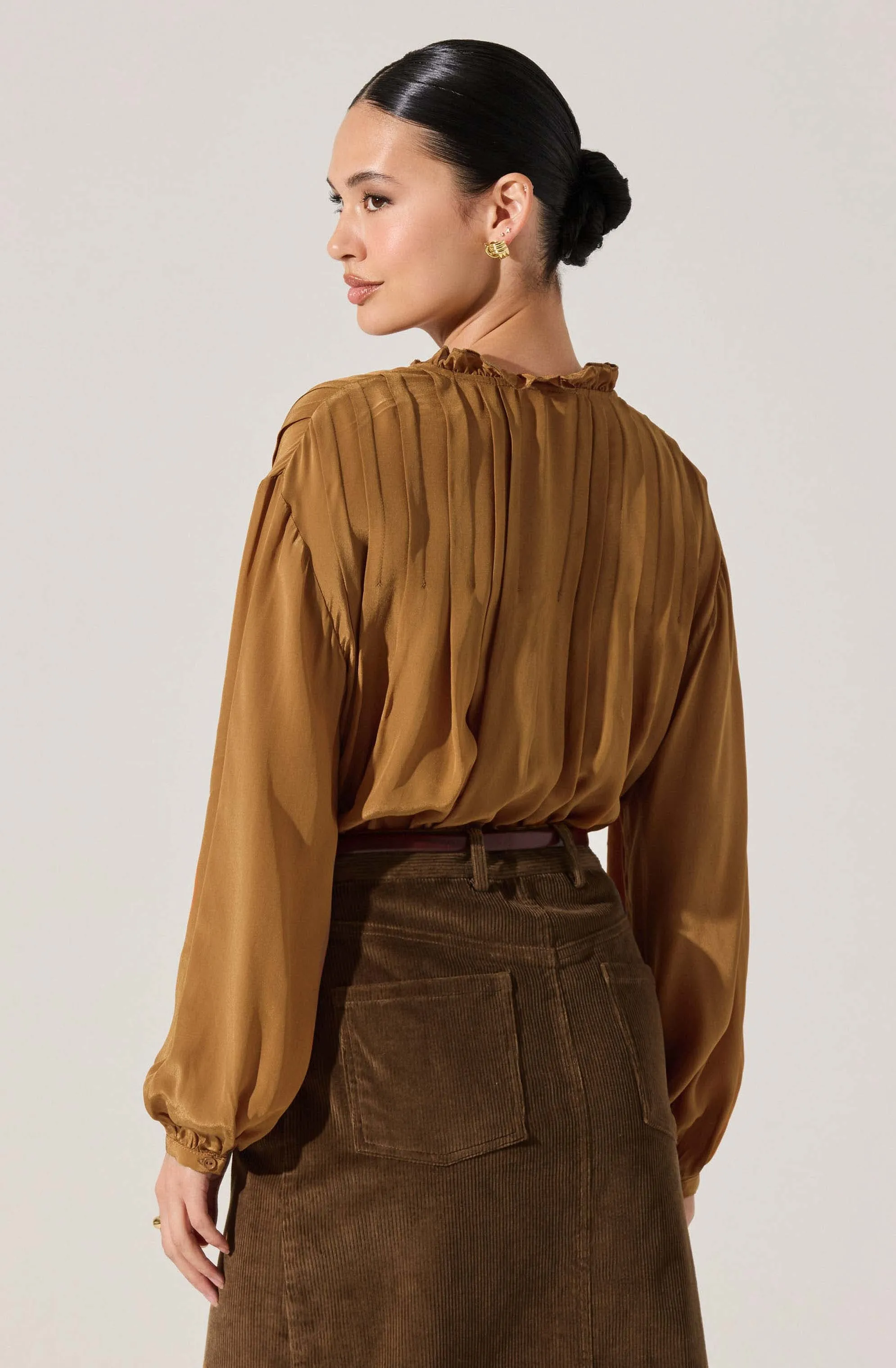 Ashton Pleated Ruffle Trim Top sold by Astr product image thumbnail 2