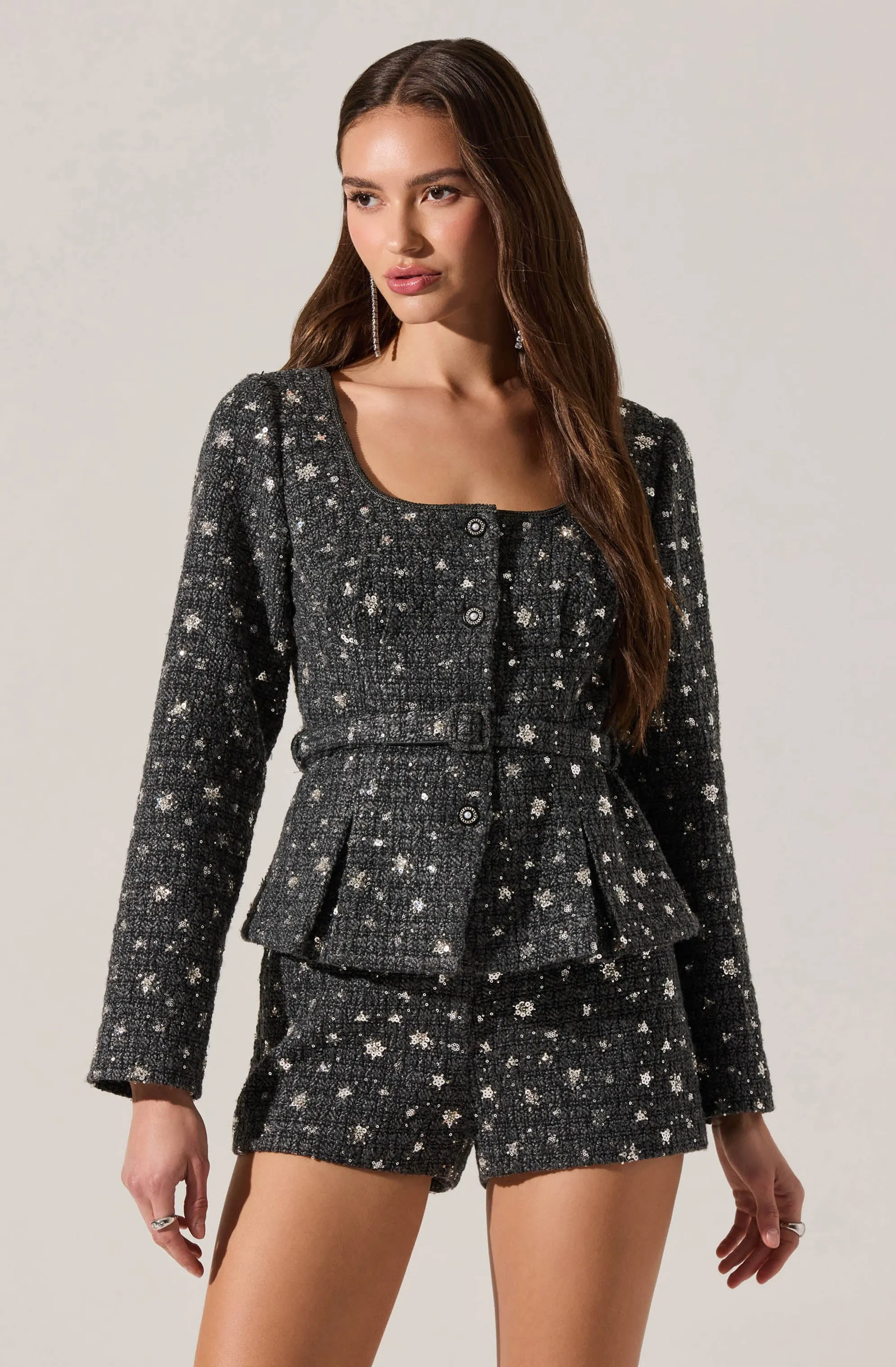 Carolyn Embellished Pleated Belted Blazer sold by Astr product image thumbnail 5