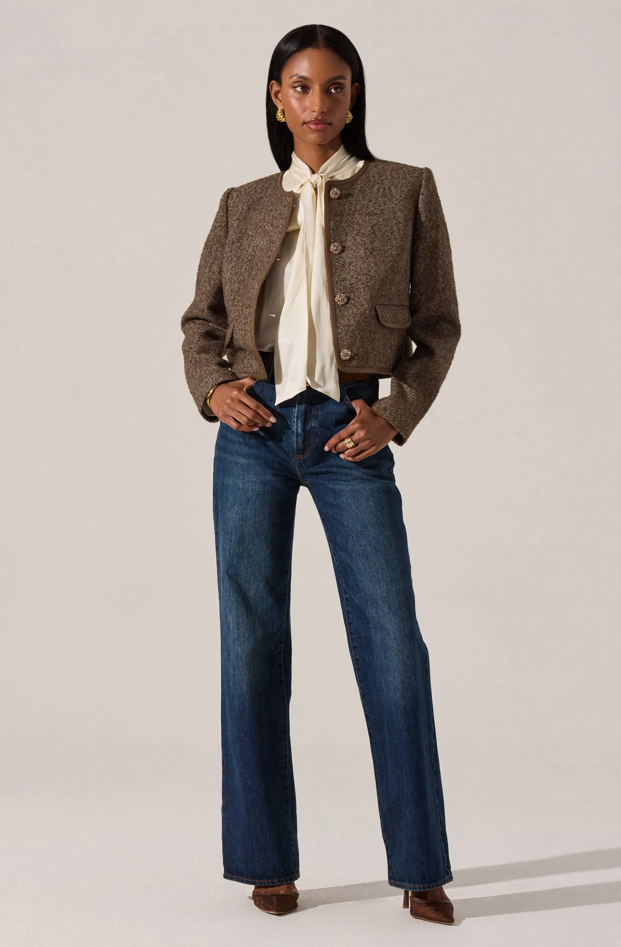 Chiara Faux Leather Trim Jacket sold by Astr product image thumbnail 5