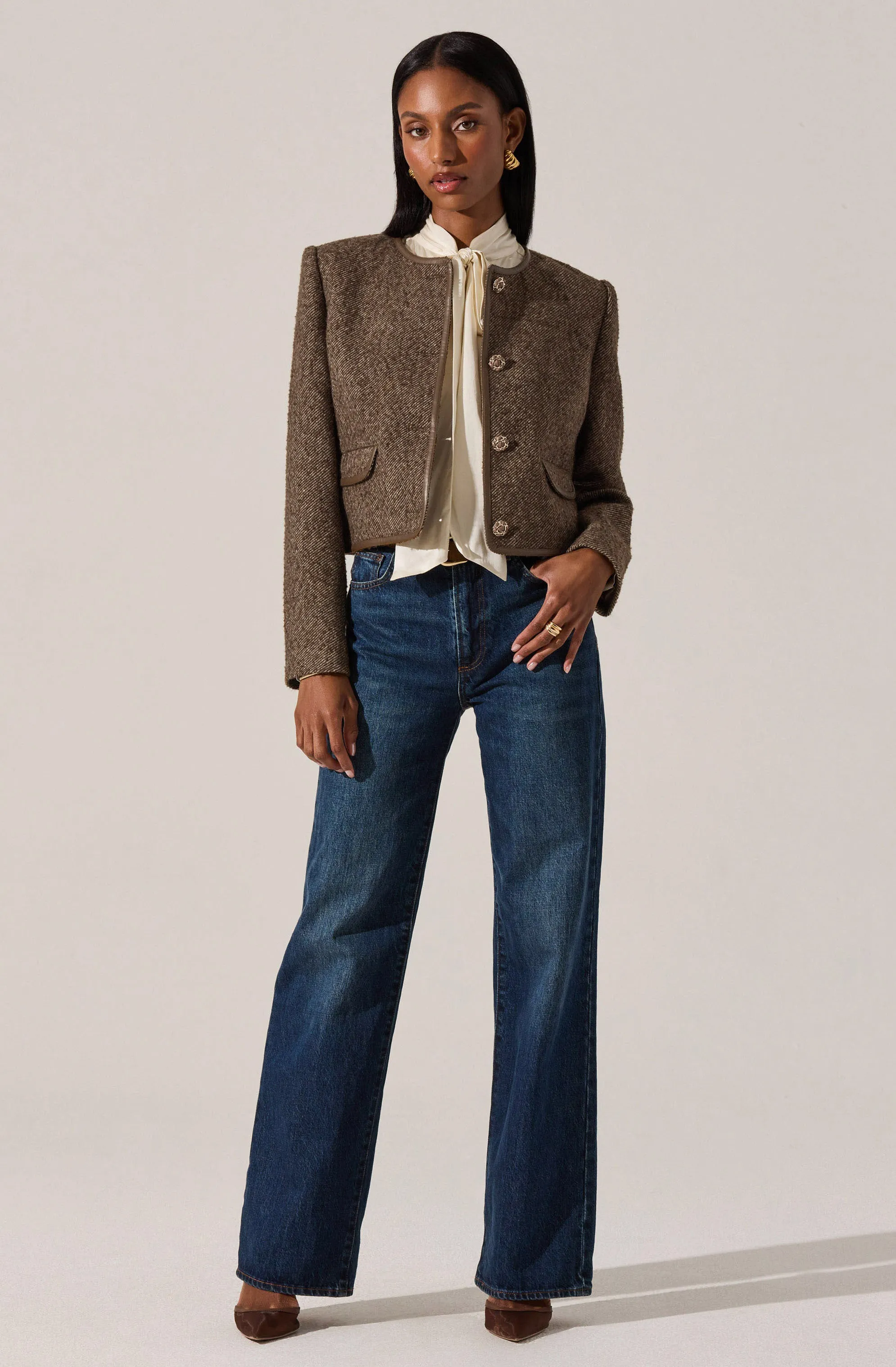 Chiara Faux Leather Trim Jacket sold by Astr product image thumbnail 3