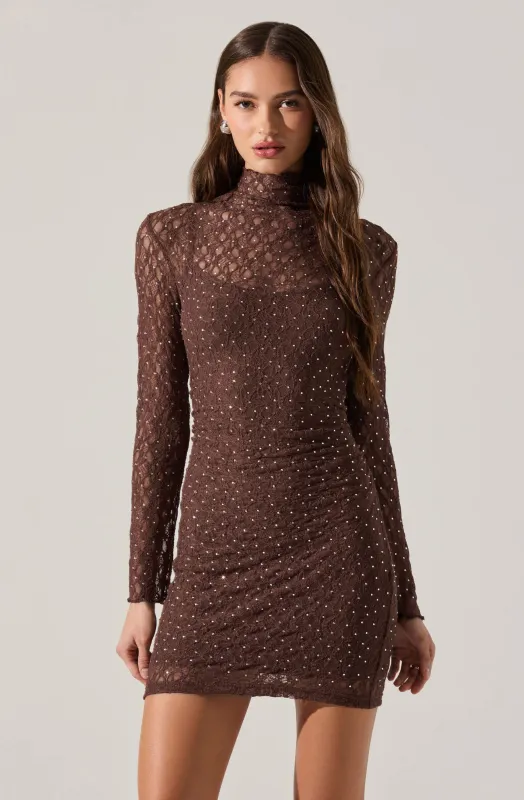 Kourtney Rhinestone Lace Mini Dress made by Astr