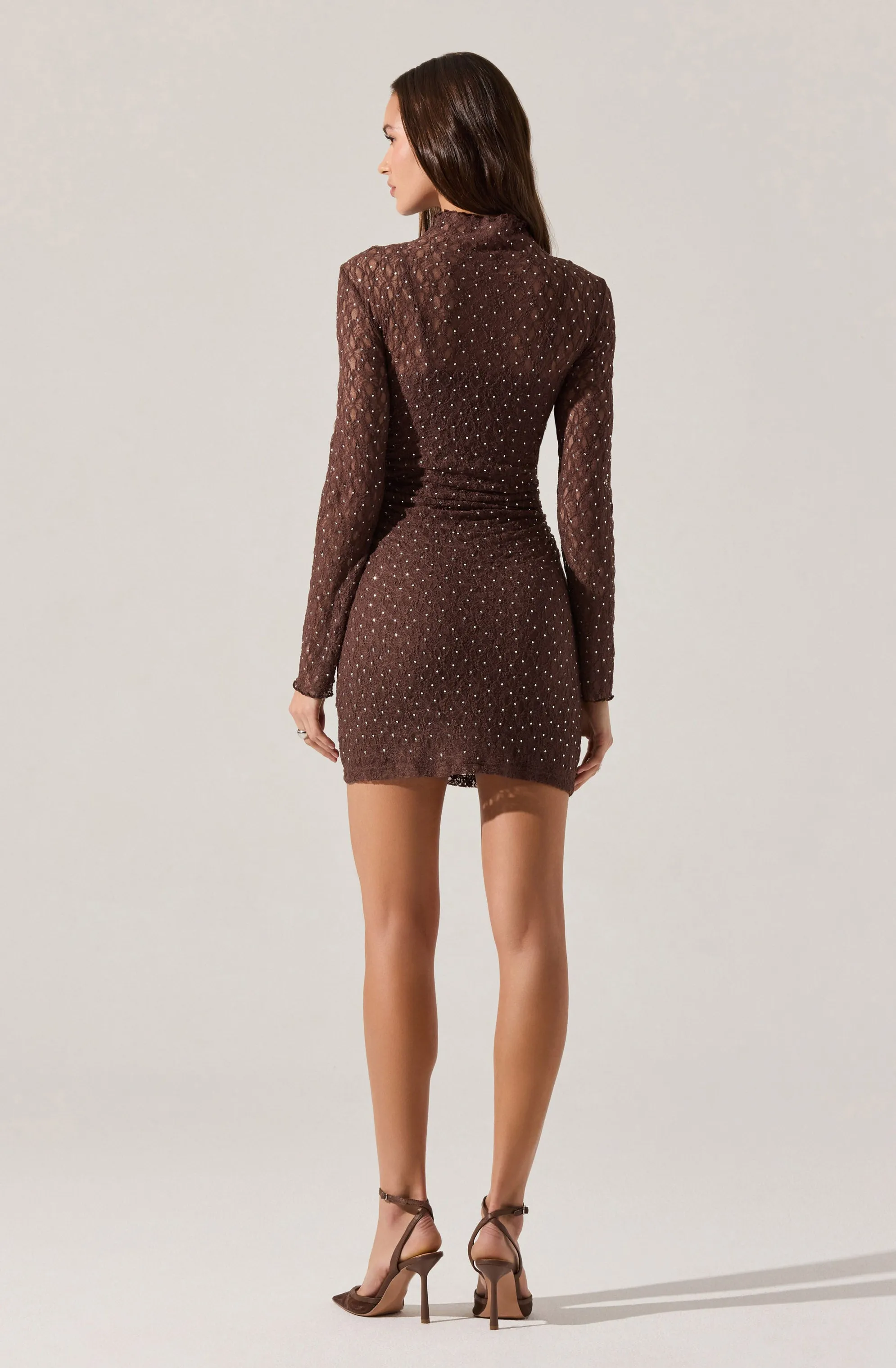 Kourtney Rhinestone Lace Mini Dress sold by Astr product image thumbnail 4