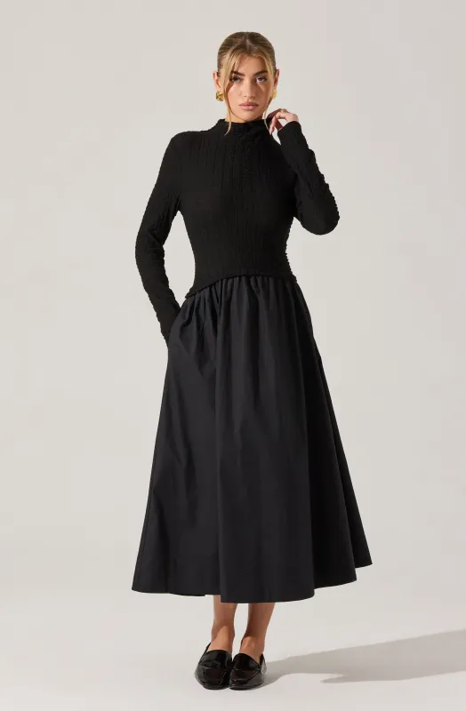 Kearney Mixed Media Midi Dress sold by Astr