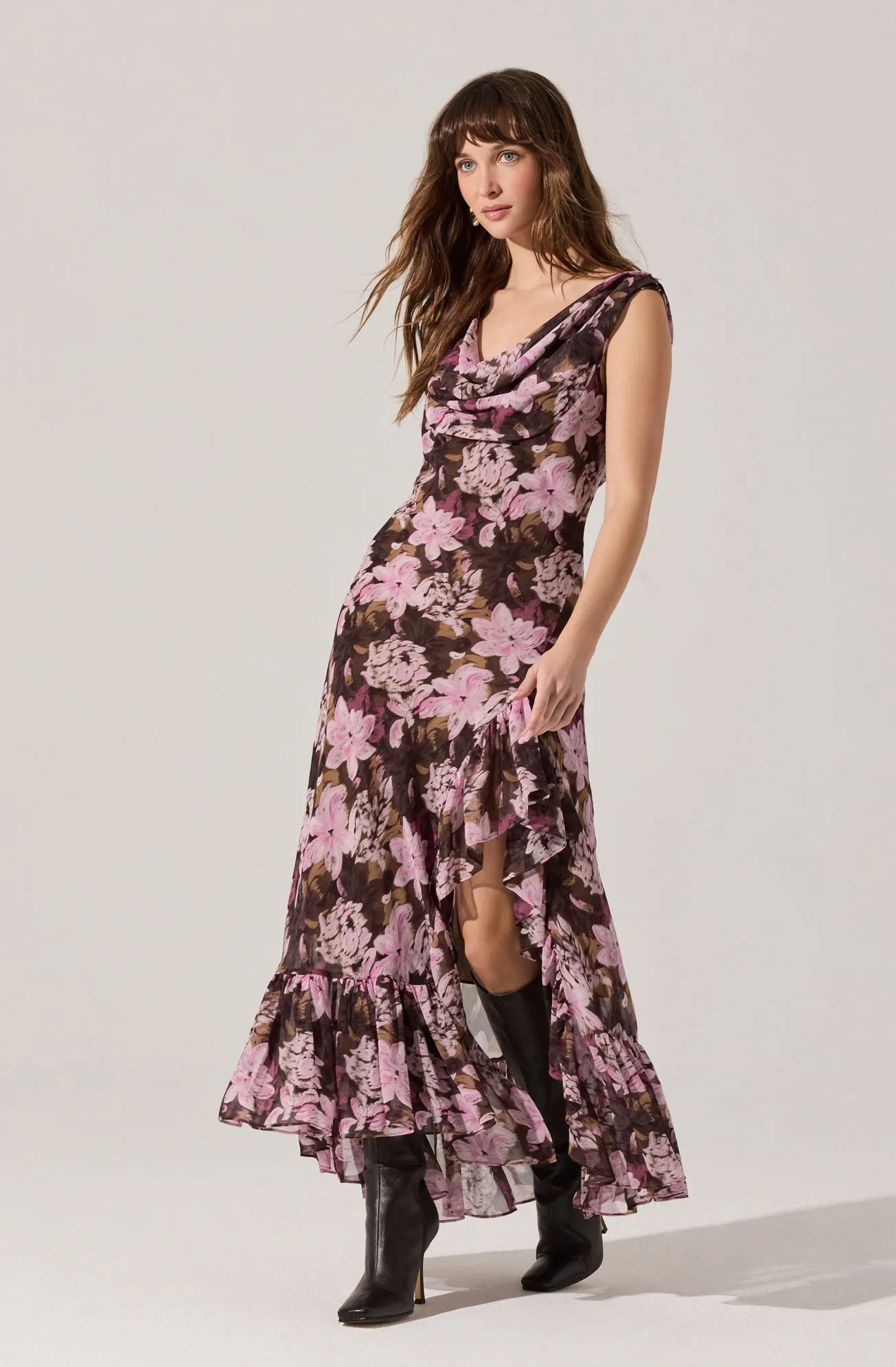 Cecilia Floral Cowl Neck Maxi Dress sold by Astr product image thumbnail 5