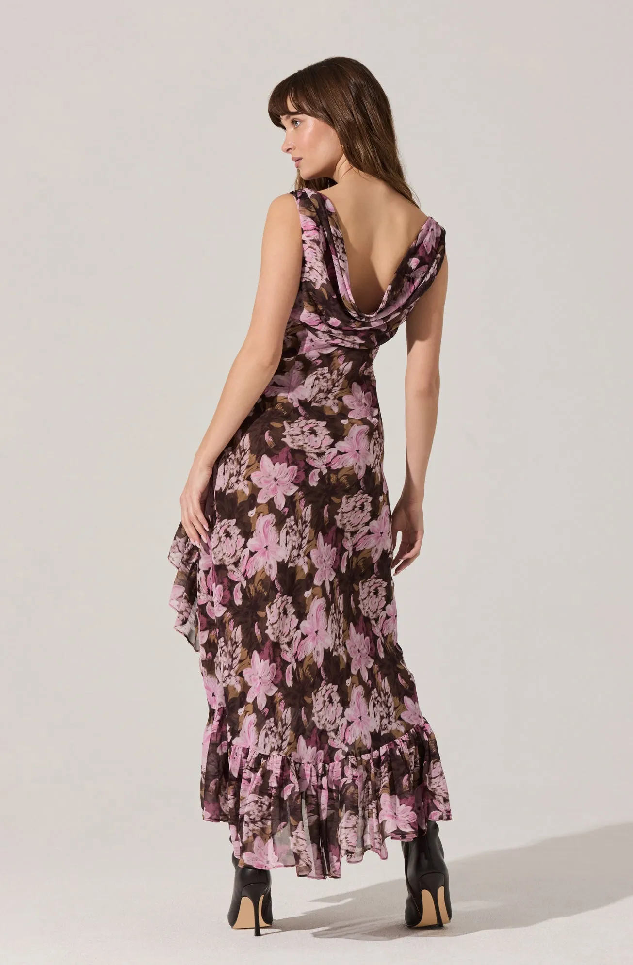Cecilia Floral Cowl Neck Maxi Dress sold by Astr product image thumbnail 4