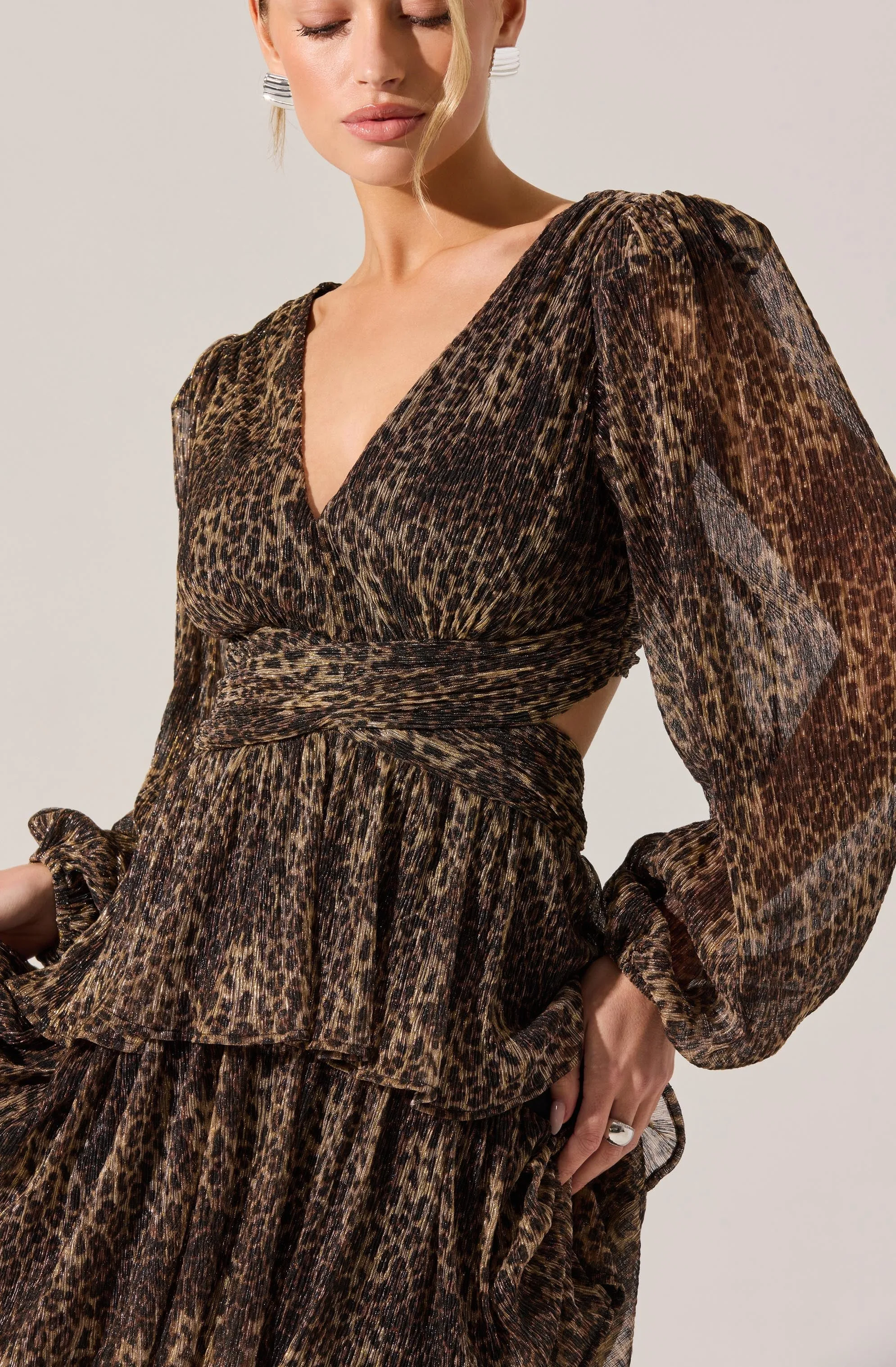 Anora Leopard Tiered Maxi Dress sold by Astr product image thumbnail 3