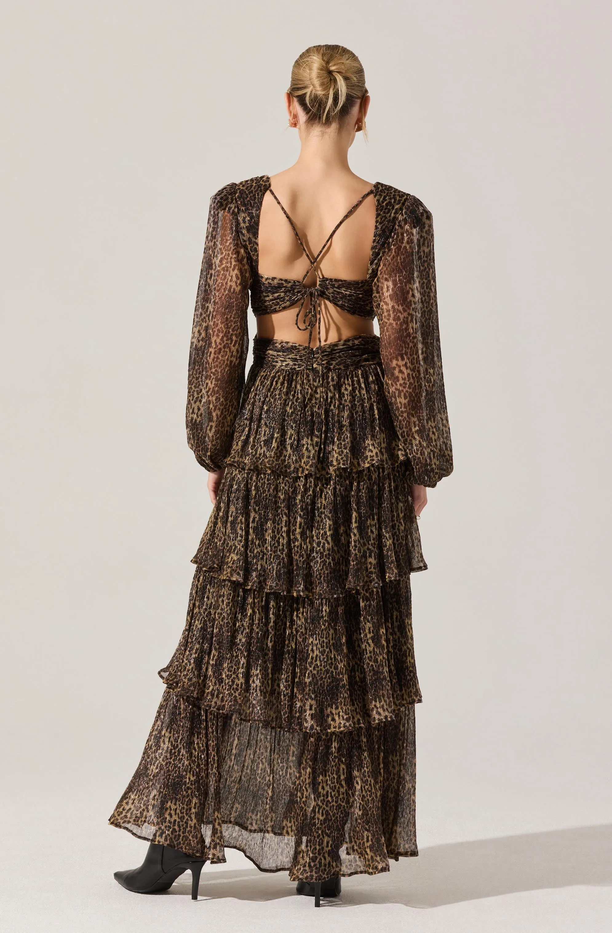 Anora Leopard Tiered Maxi Dress sold by Astr product image thumbnail 4