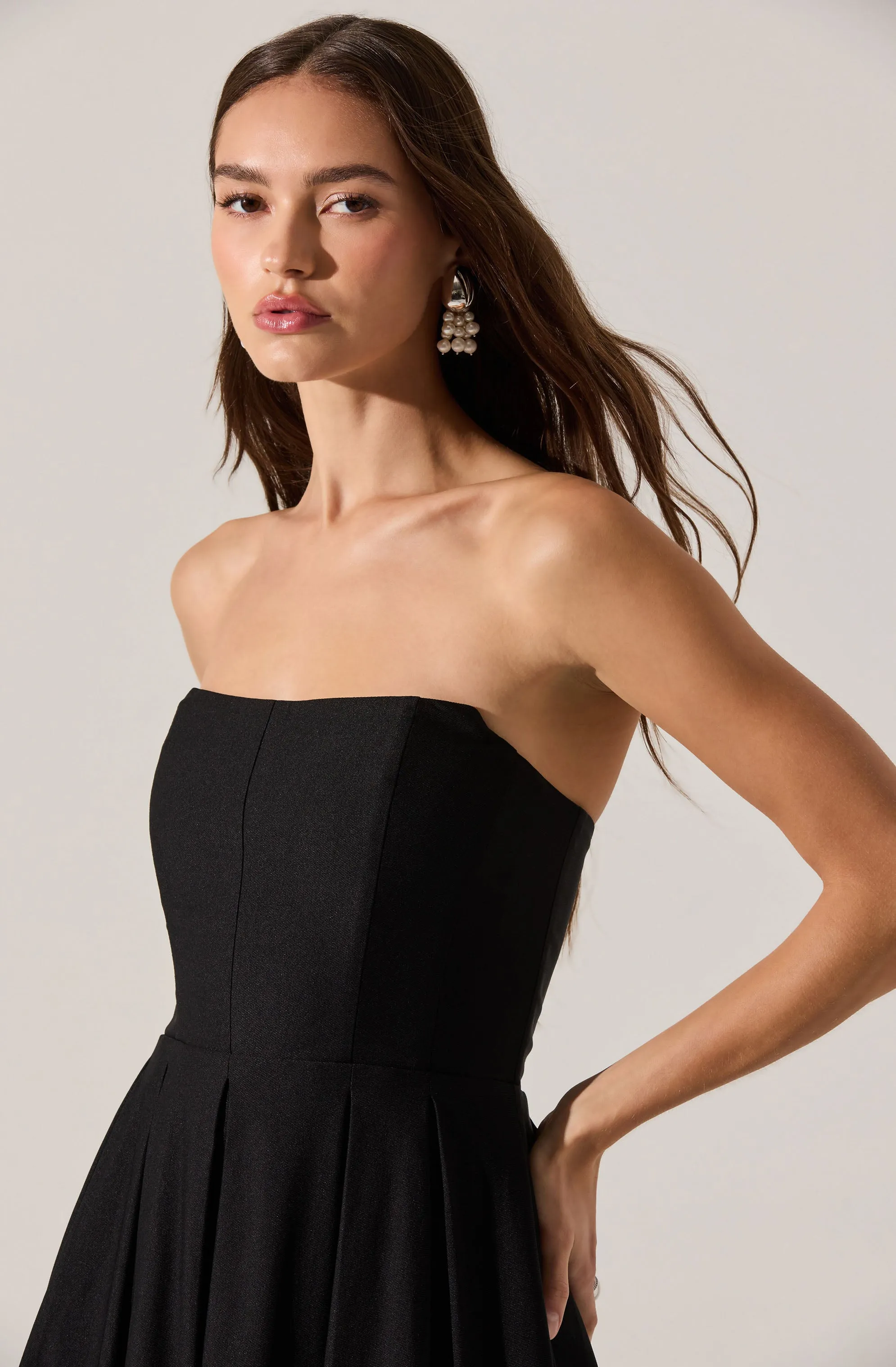 Reiona Strapless Pleated Midi Dress sold by Astr product image thumbnail 2