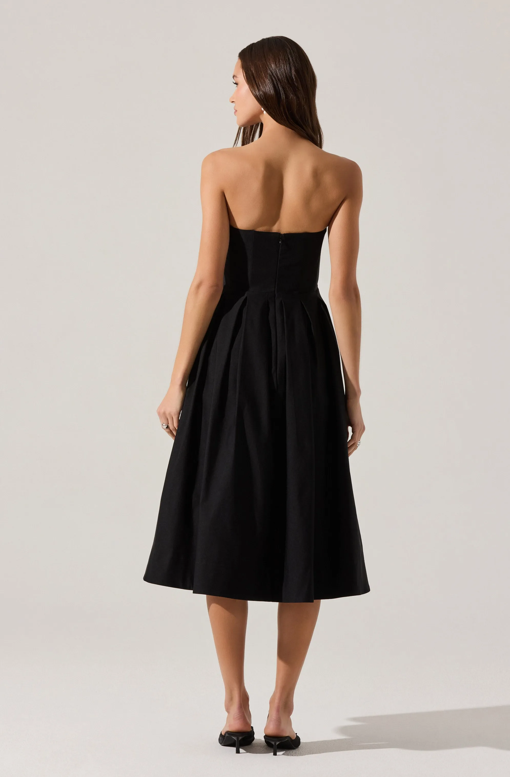 Reiona Strapless Pleated Midi Dress sold by Astr product image thumbnail 3