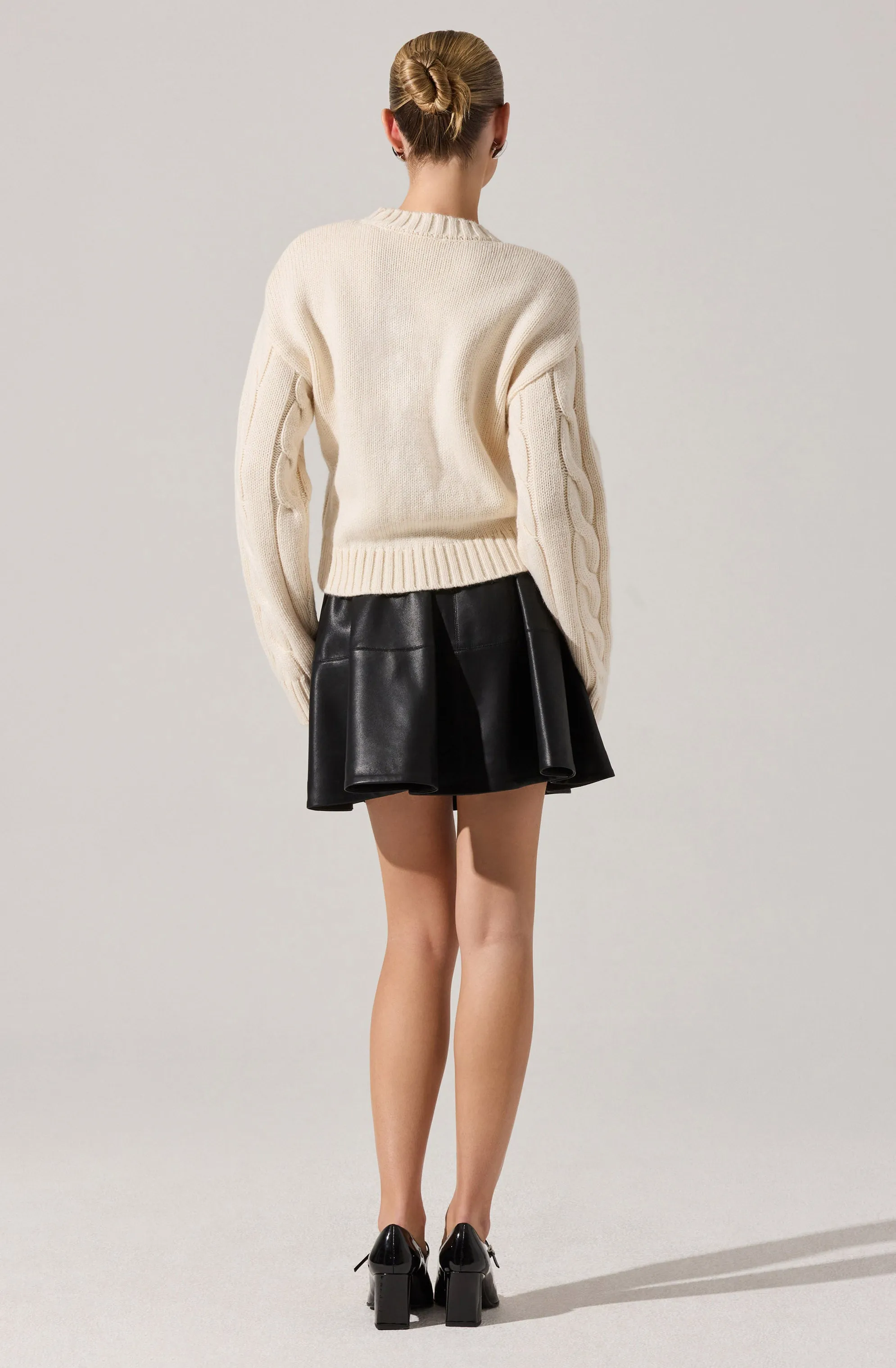 Pennina Pearl Embellished Cable Sweater sold by Astr product image thumbnail 4