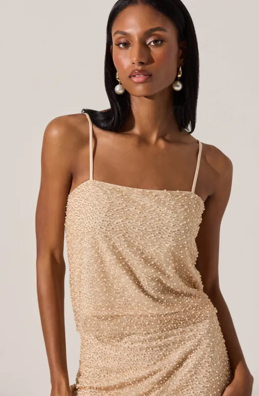 Messina Pearl Embellished Top sold by Astr