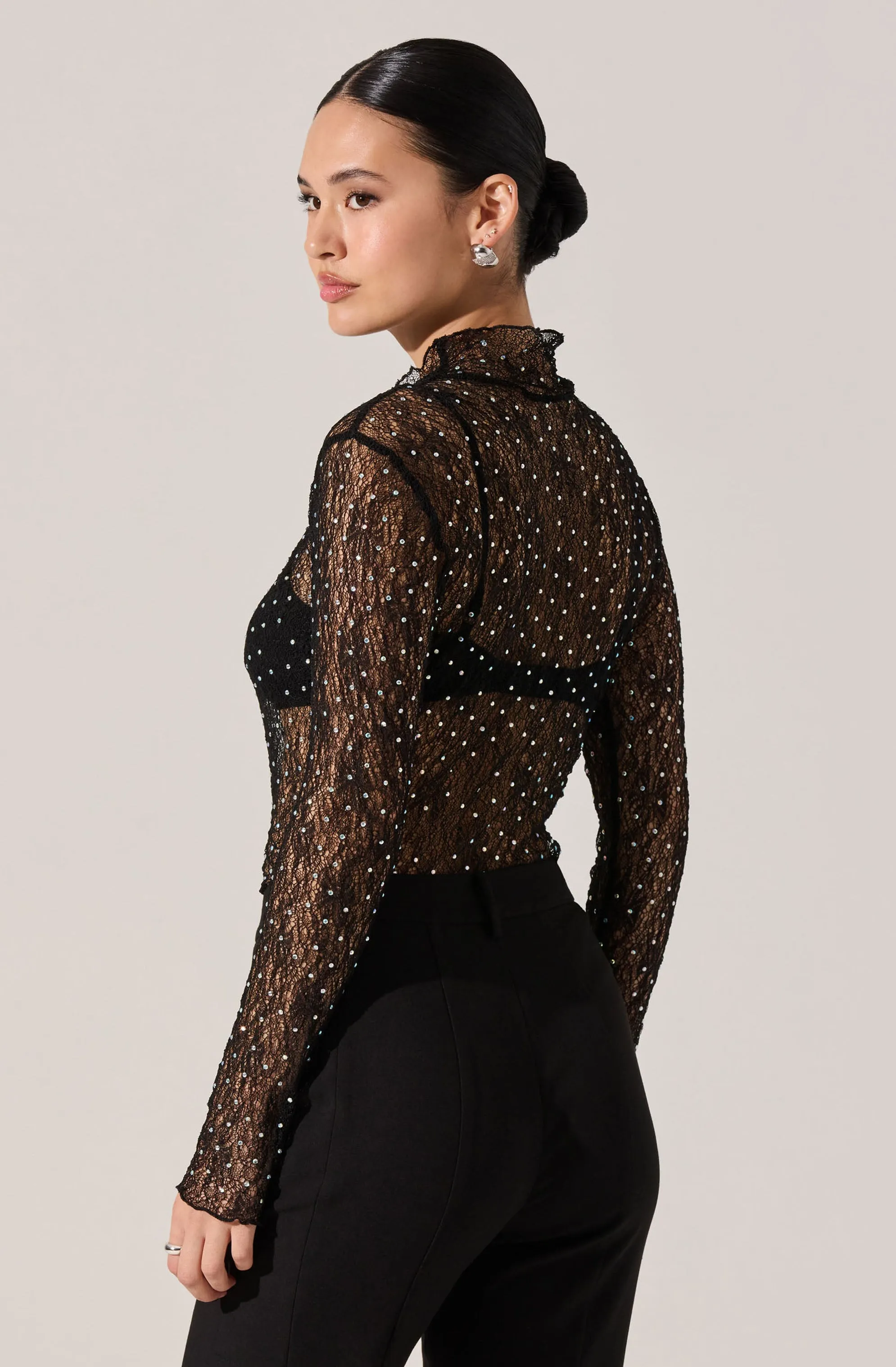 Kyra Rhinestone Lace Top sold by Astr product image thumbnail 2