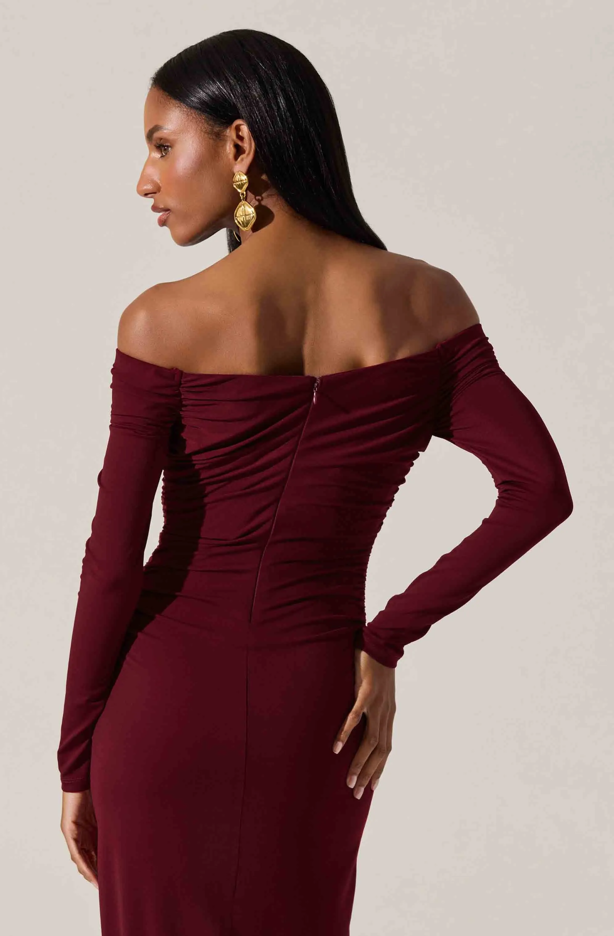 Lovinia Ruched Off Shoulder Midi Dress sold by Astr product image thumbnail 2