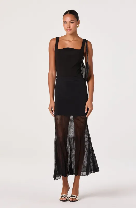 Semi Sheer Midi Skirt sold by Astr