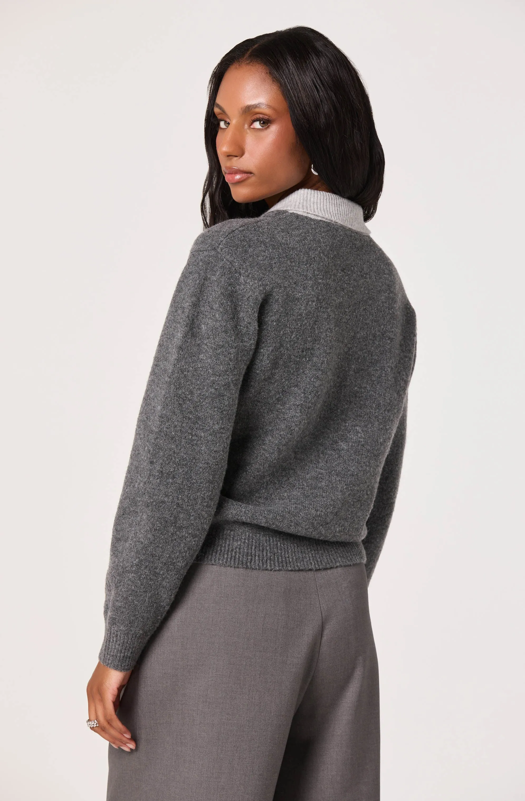Contrast Faux Layered Sweater sold by Astr product image thumbnail 4