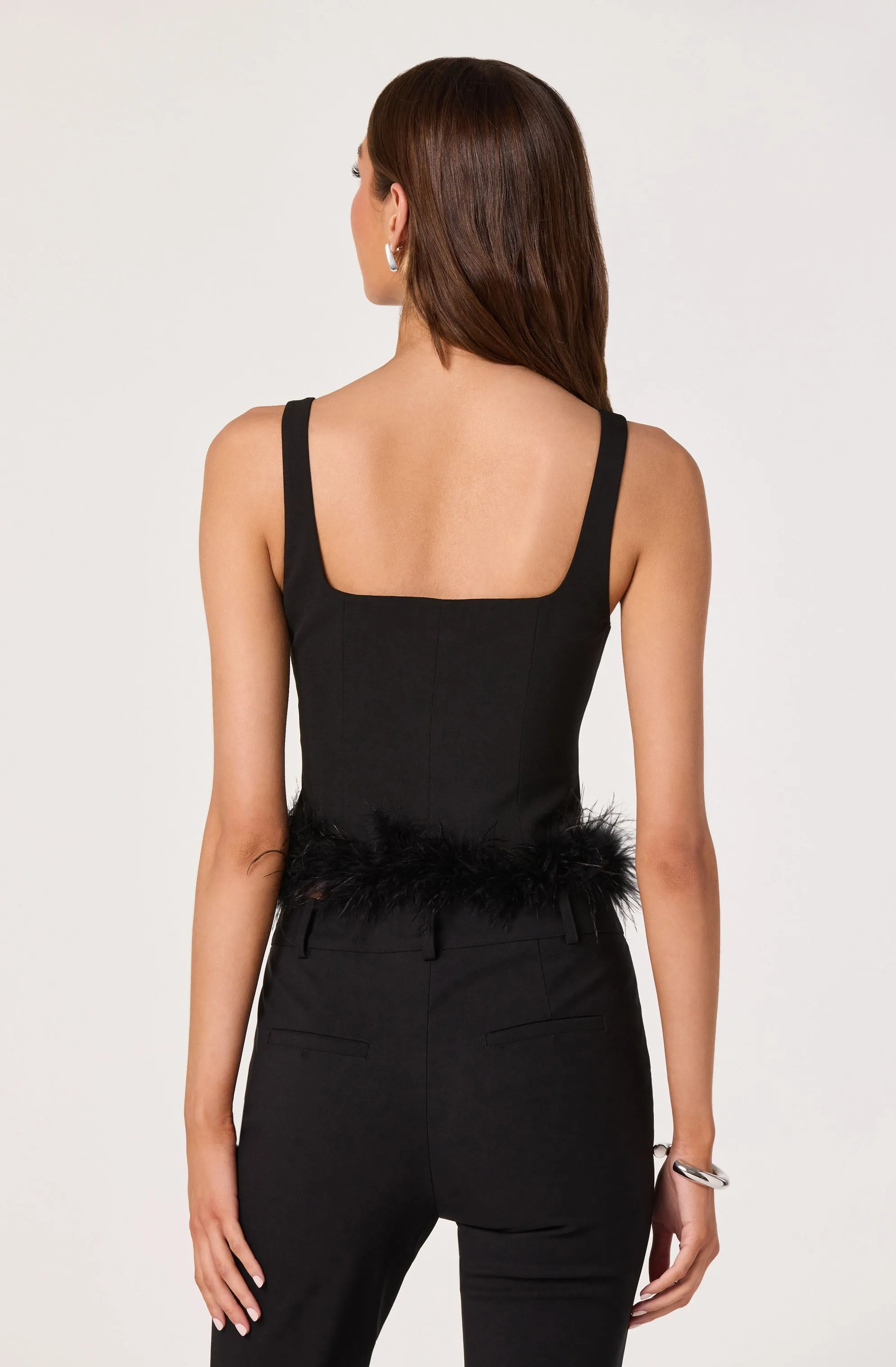Feather Trim Corset Top sold by Astr product image thumbnail 4