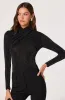 Embellished Crossover Mock Neck Top sold by Astr