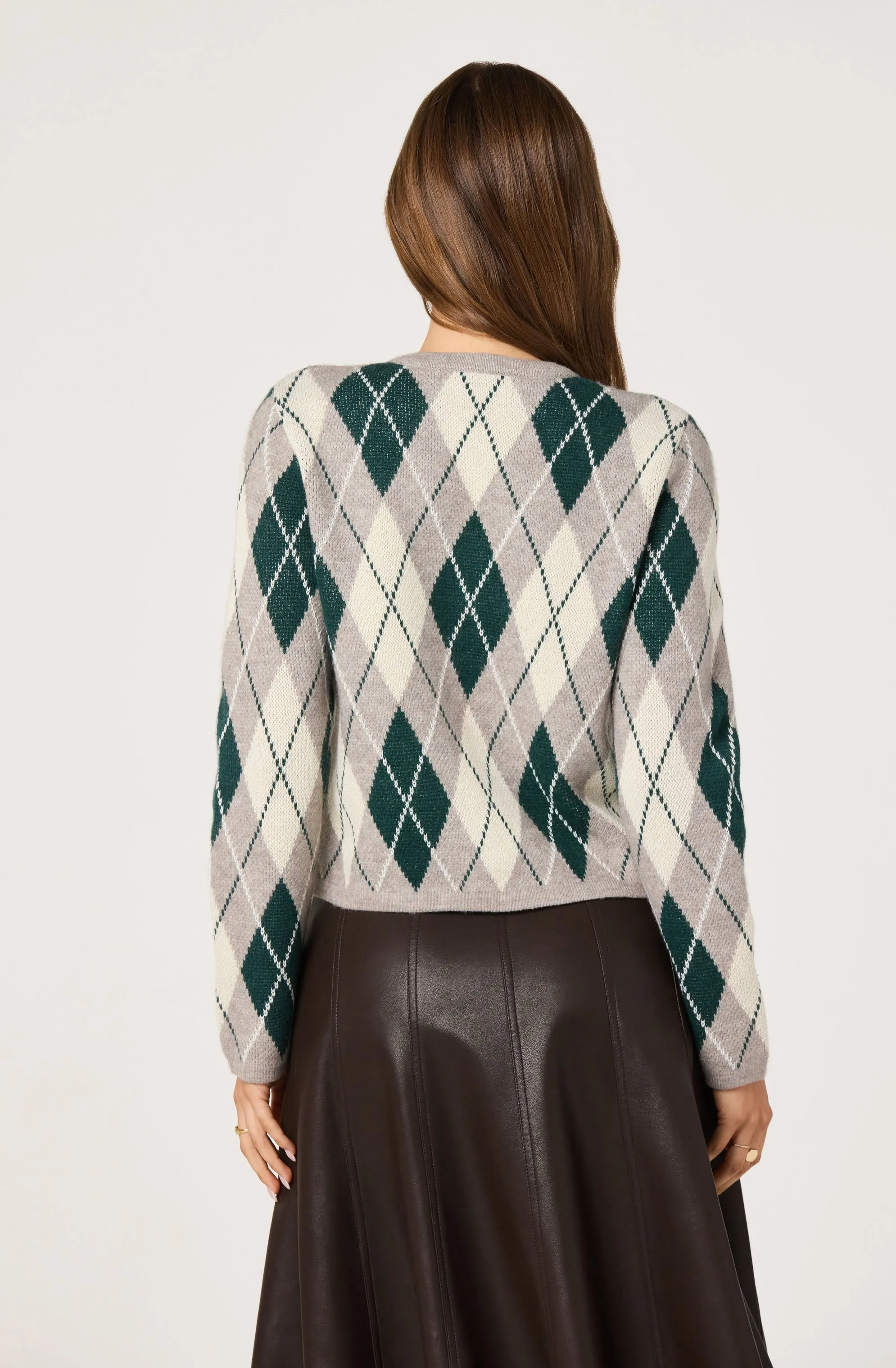 Argyle Long Sleeve Cardigan sold by Astr product image thumbnail 4