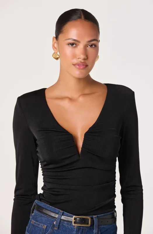 V-Neck Long Sleeve Ruched Top sold by Astr