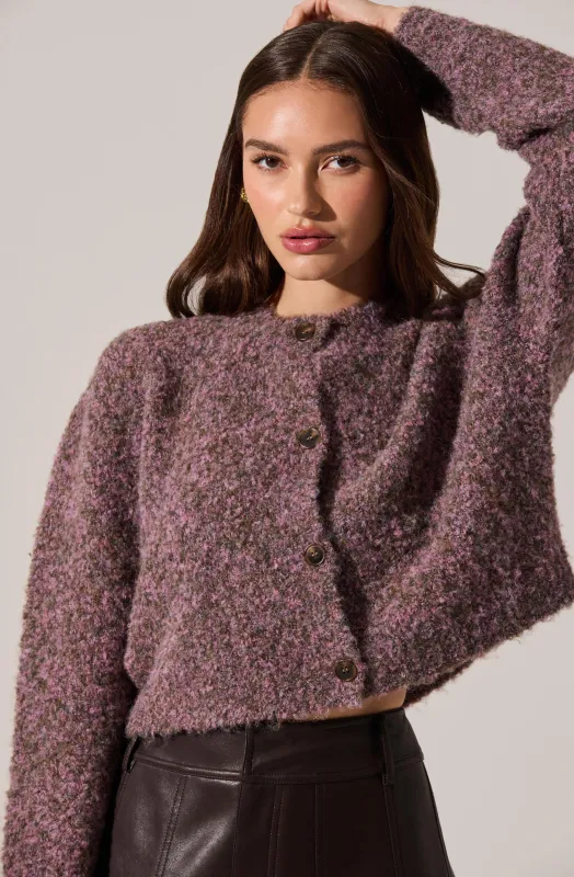 Sebille Textured Fuzzy Knit Cardigan made by Astr