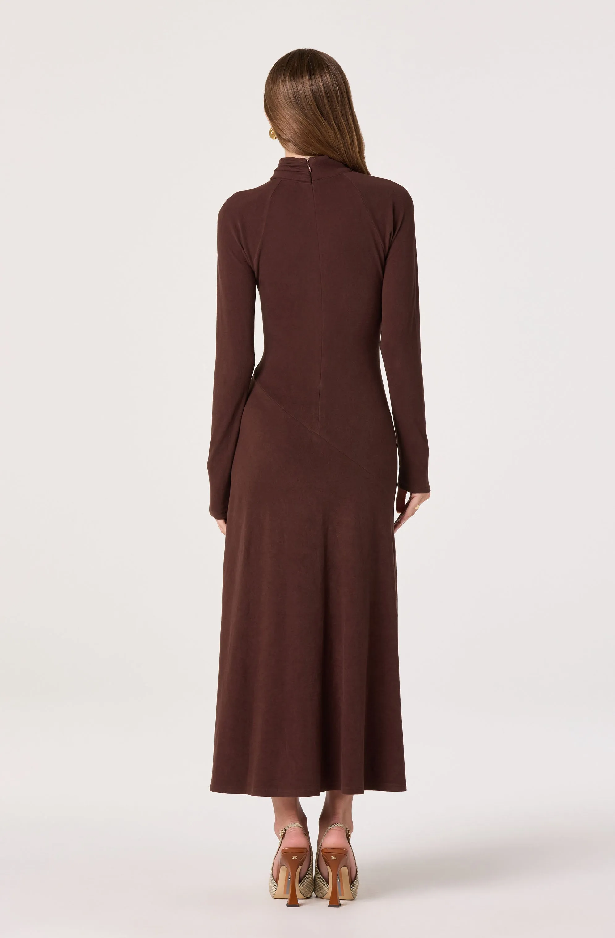 Asymmetric Draped Mock Neck Dress sold by Astr product image thumbnail 5