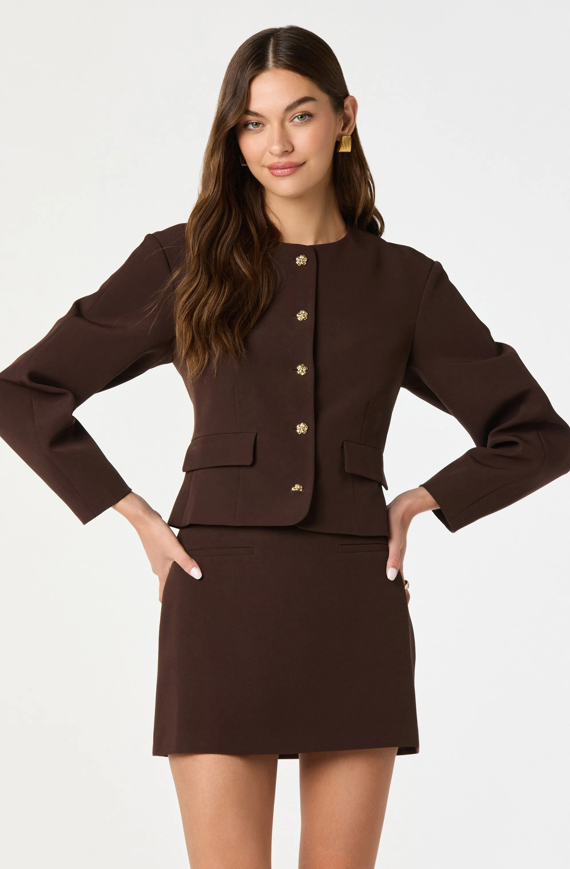 Collarless Tailored Blazer sold by Astr