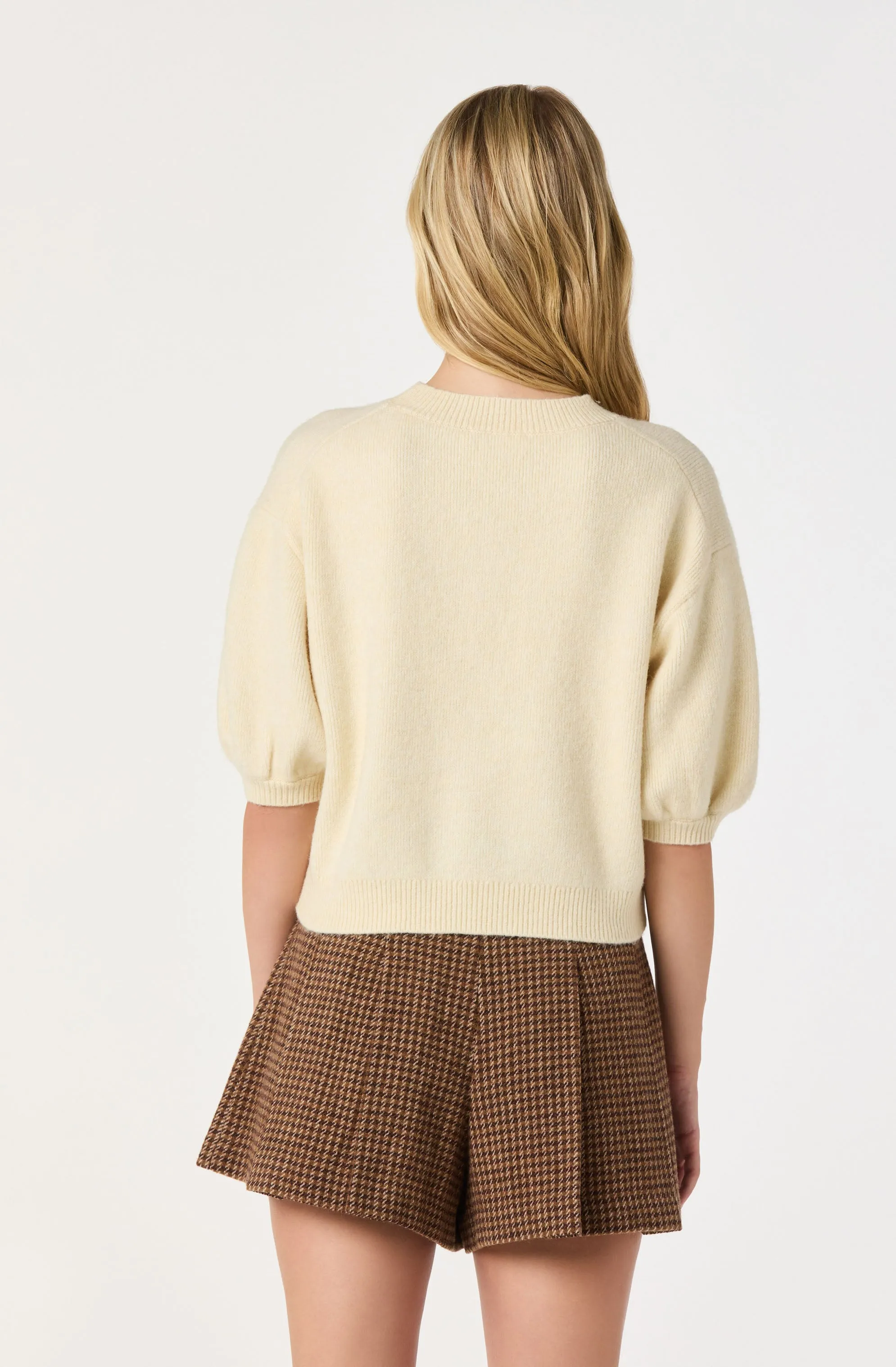 Jewel Embellished Puff Sleeve Sweater sold by Astr product image thumbnail 4