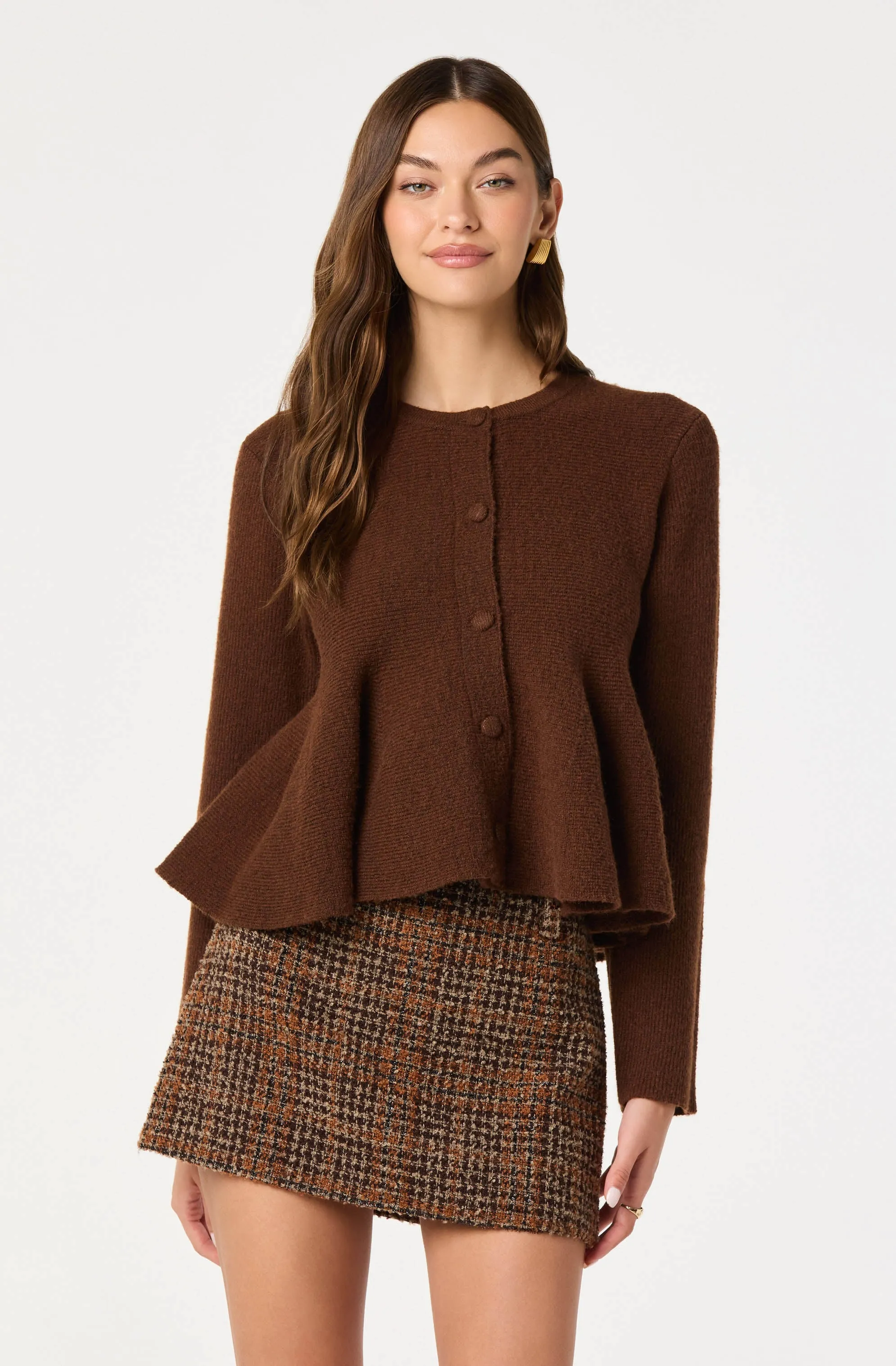 Swing Hem Peplum Cardigan sold by Astr product image thumbnail 4