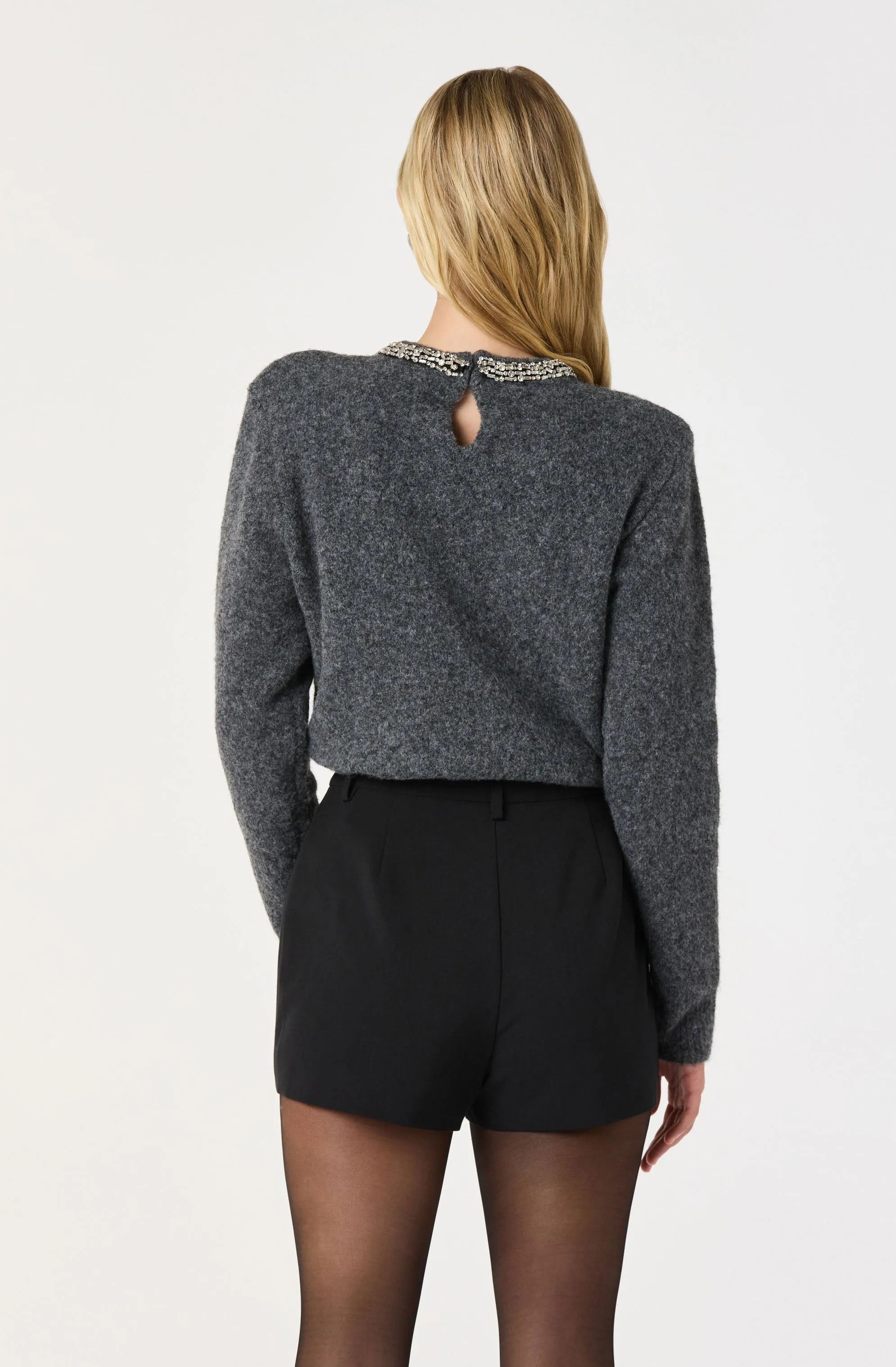 Embellished Collar Crewneck Sweater sold by Astr product image thumbnail 4