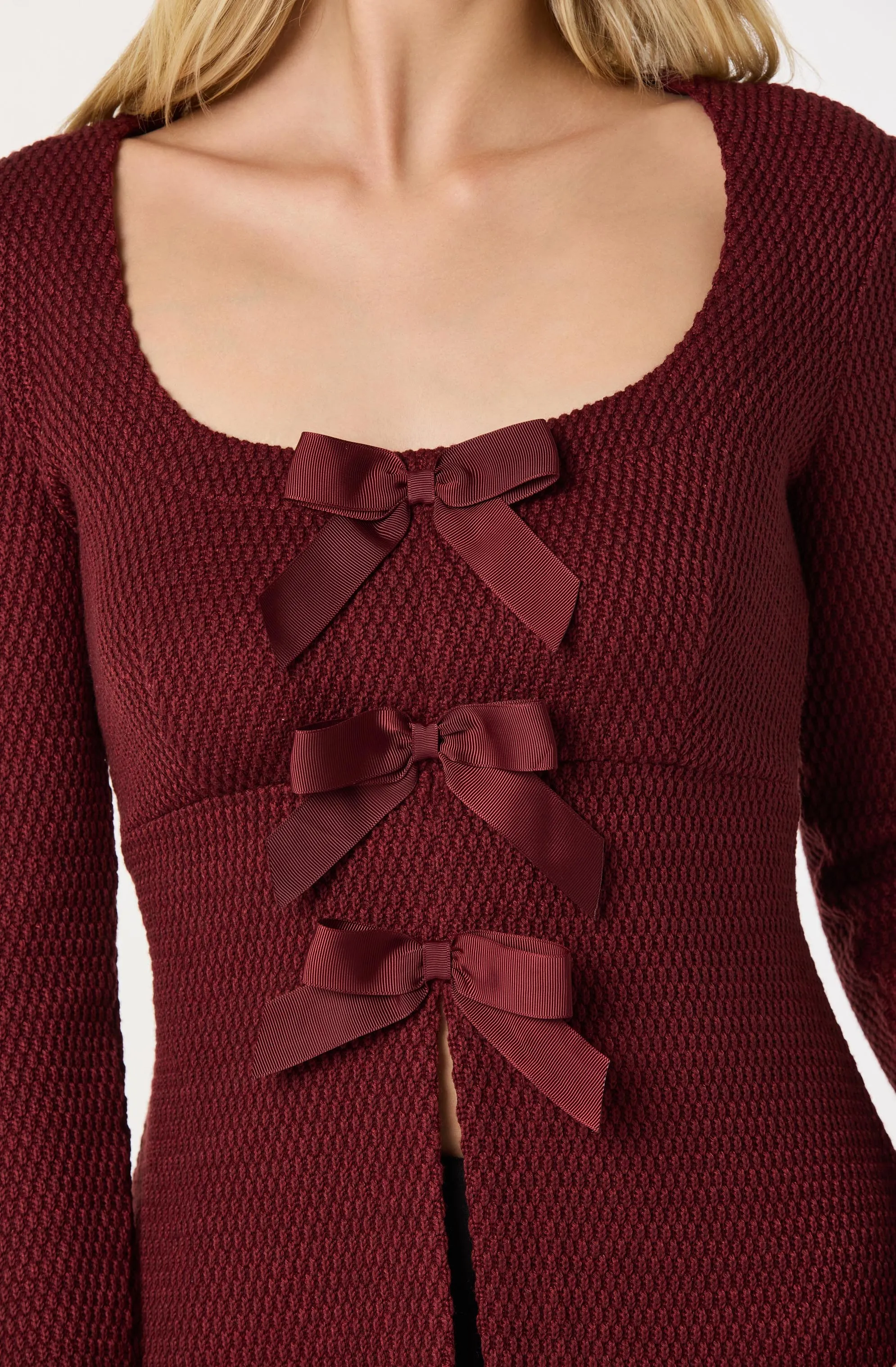 Textured Bow Flyaway Top sold by Astr product image thumbnail 5