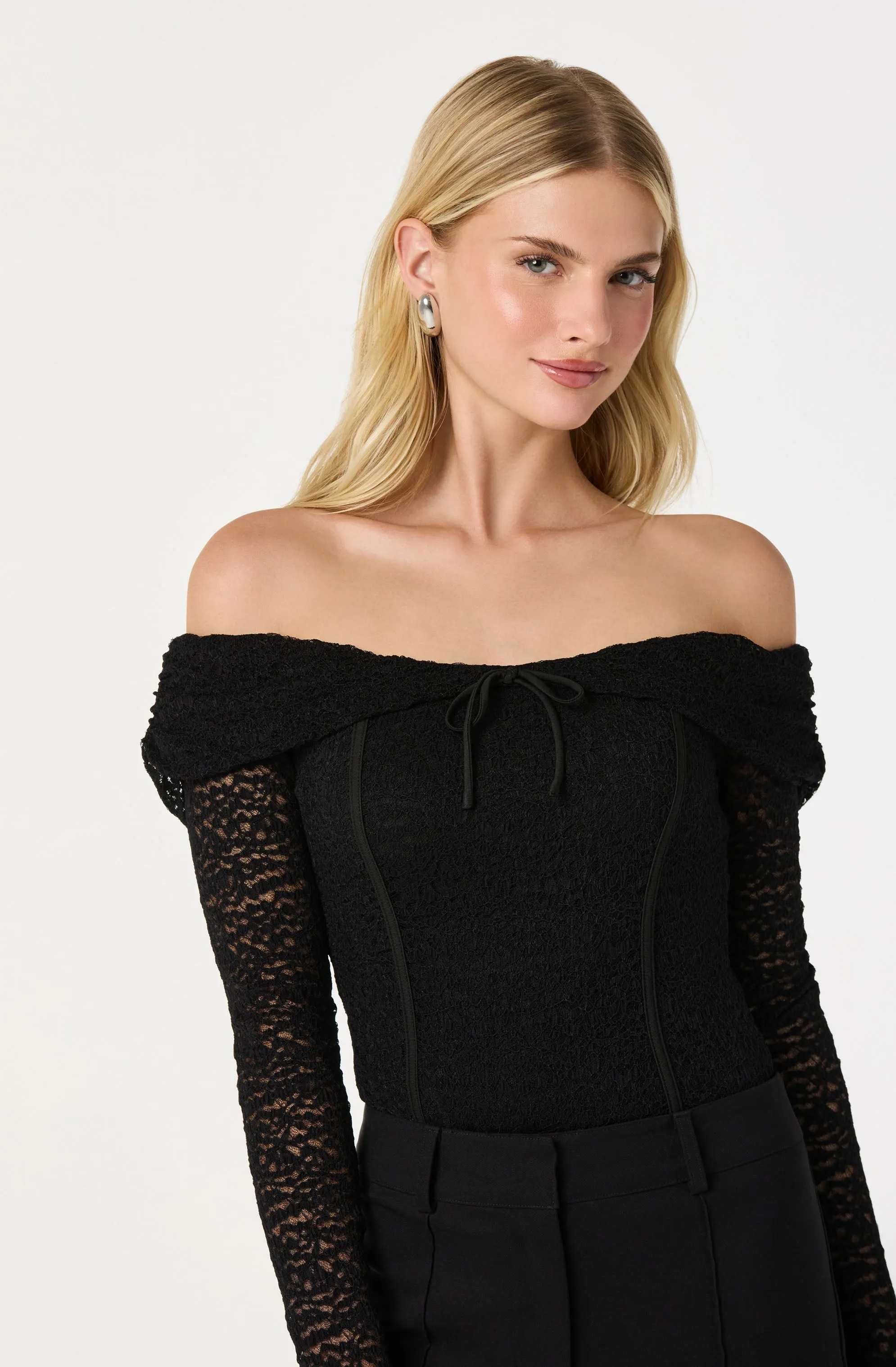 Off Shoulder Lace Top sold by Astr product image thumbnail 4
