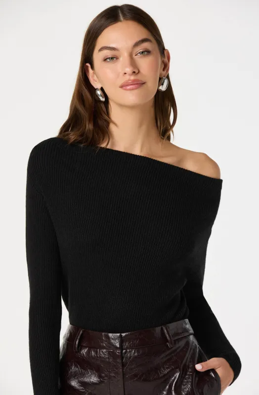 One Shoulder Ribbed Knit Top sold by Astr
