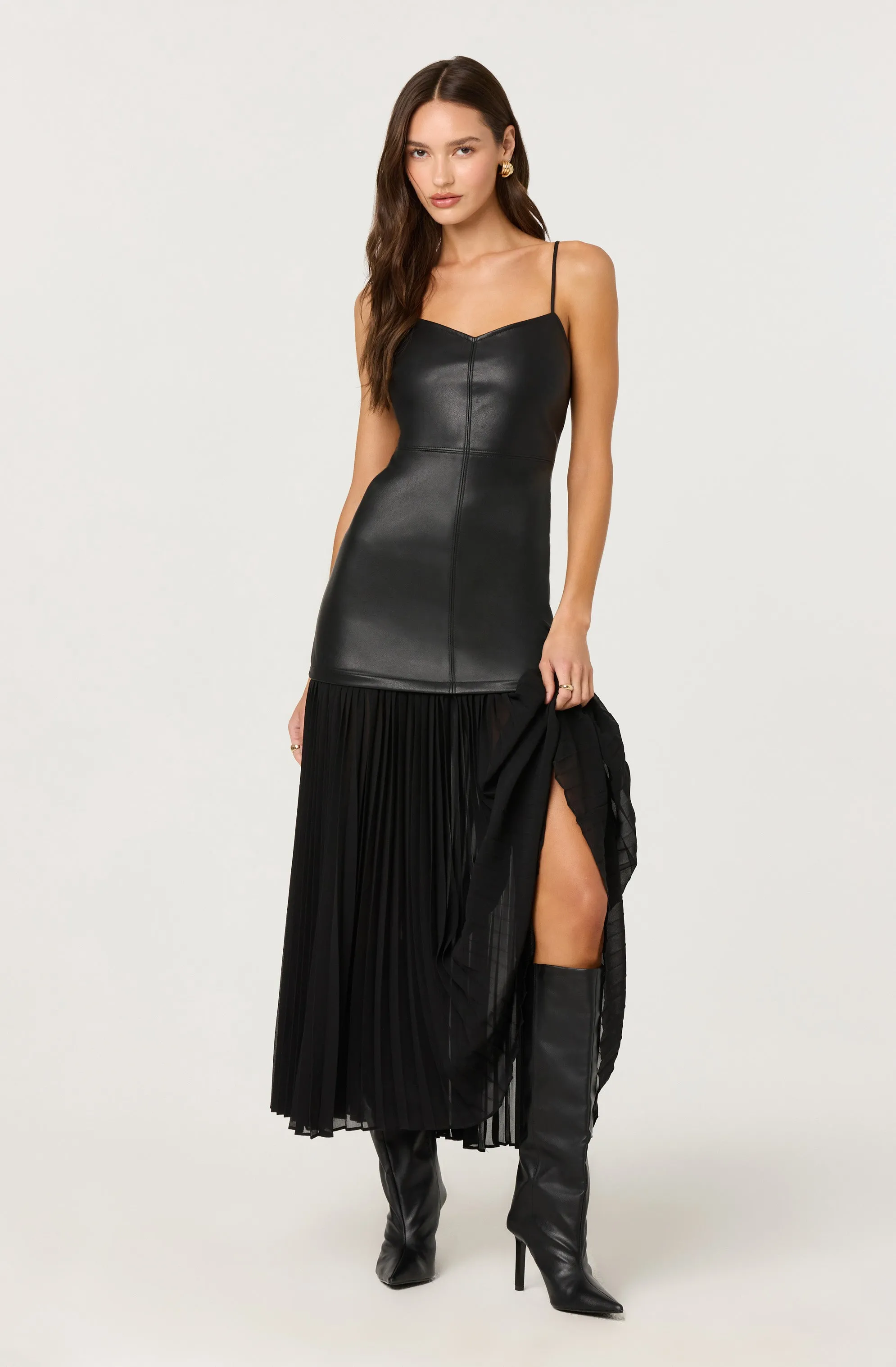 Lezith Faux Leather Maxi Dress sold by Astr product image thumbnail 5