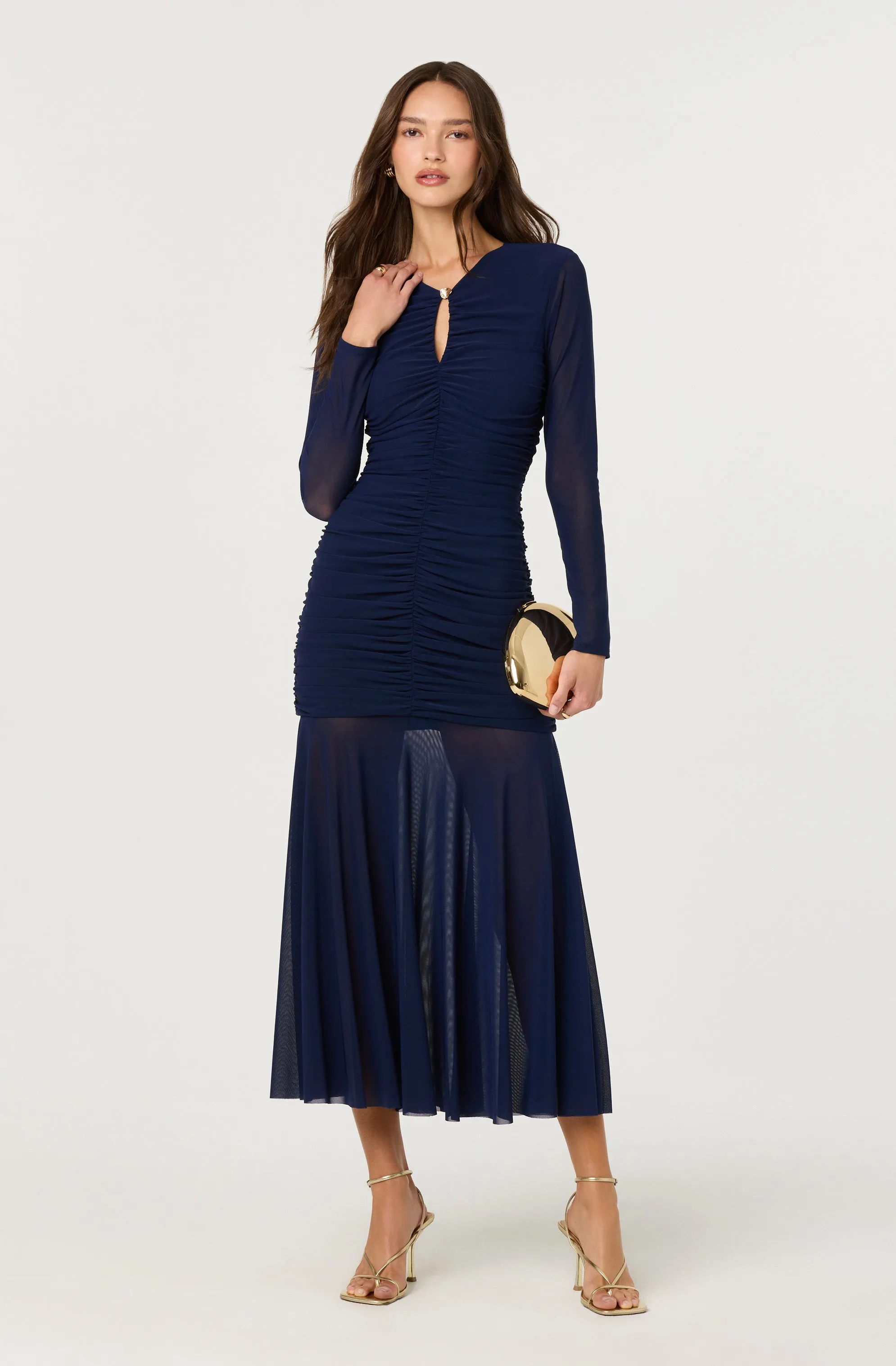 Yasmine Ruched Long Sleeve Maxi Dress sold by Astr