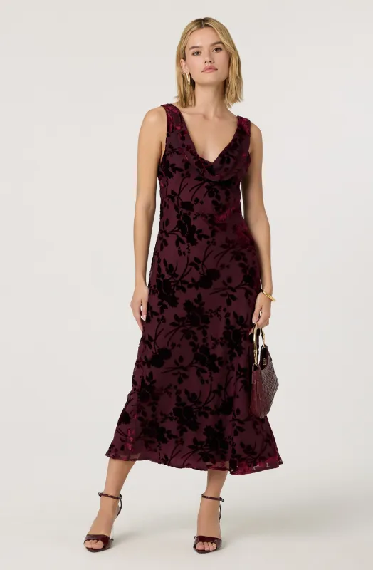 Floris Burnout Floral Maxi Dress sold by Astr