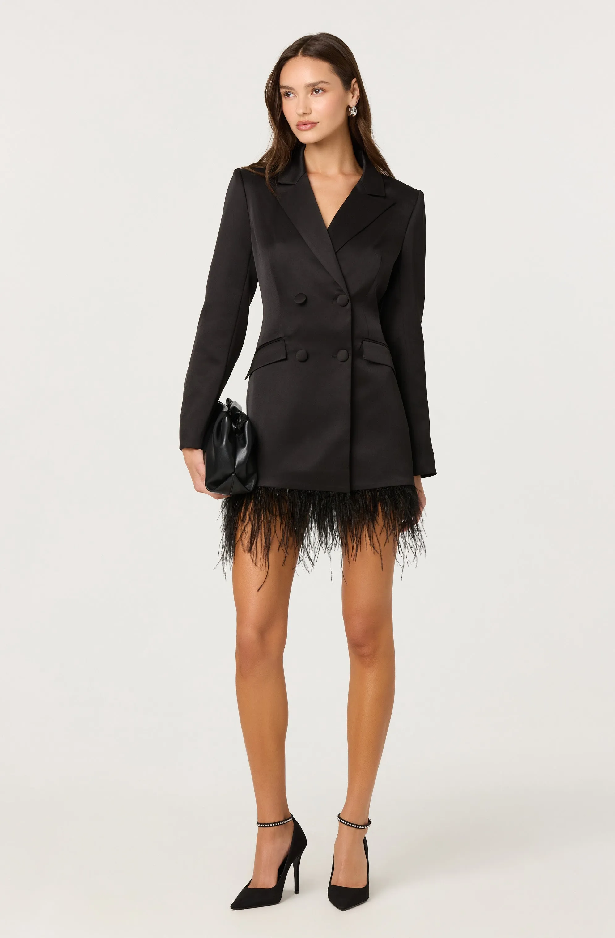 Breonna Feather Trim Blazer Dress sold by Astr product image thumbnail 4