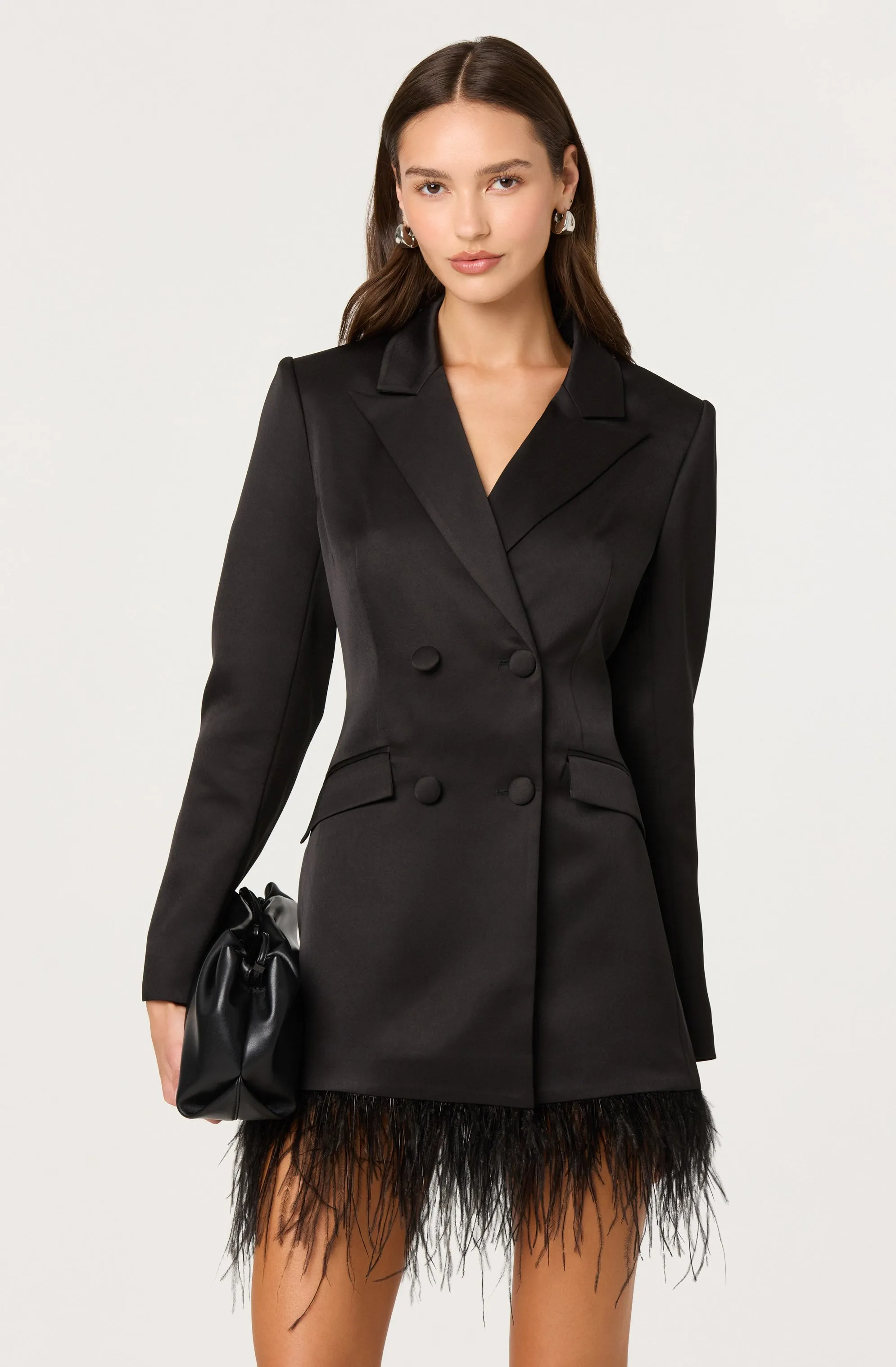 Breonna Feather Trim Blazer Dress sold by Astr