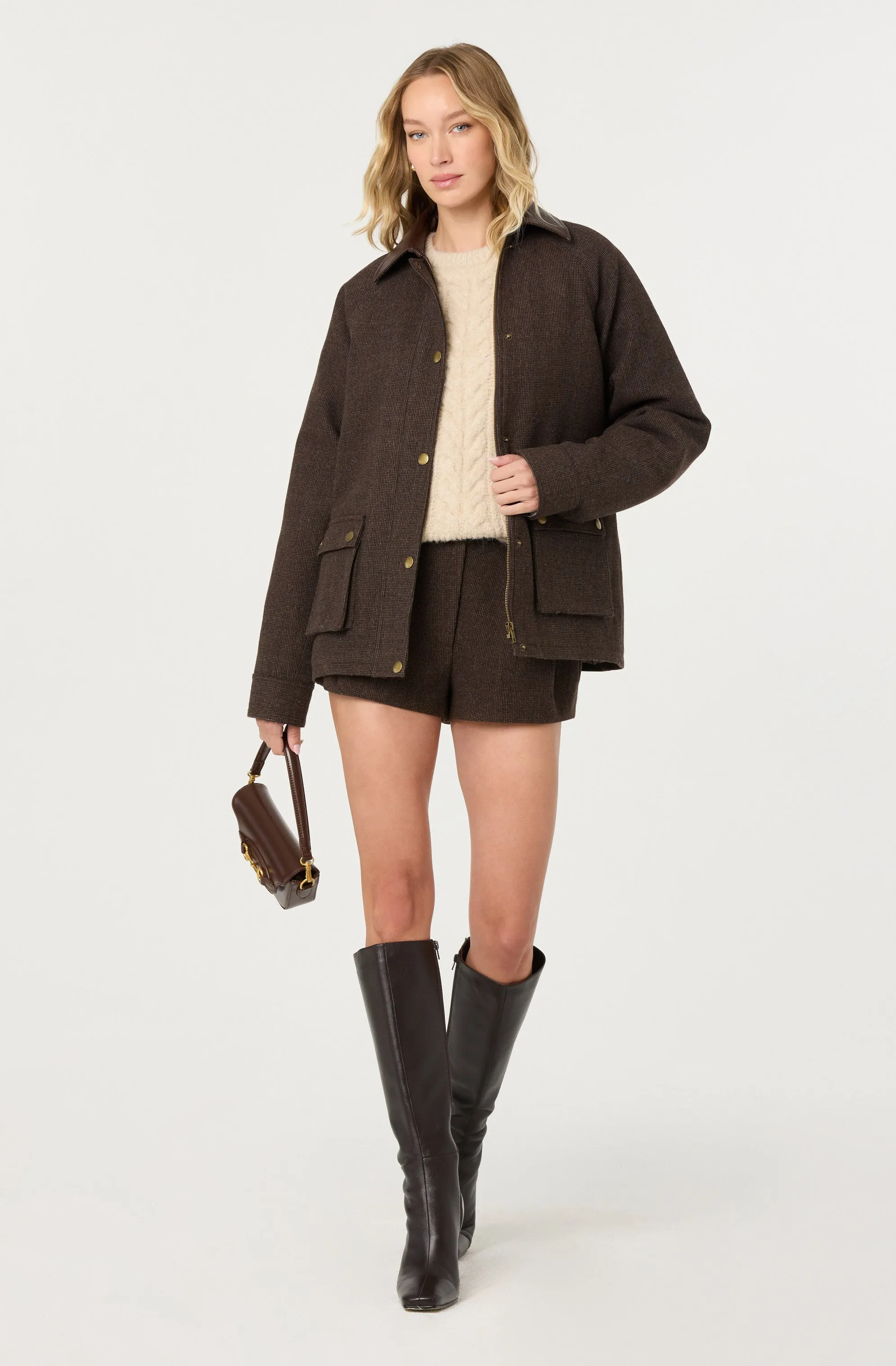 Sorine Wool Blend Pleated Shorts sold by Astr product image thumbnail 2