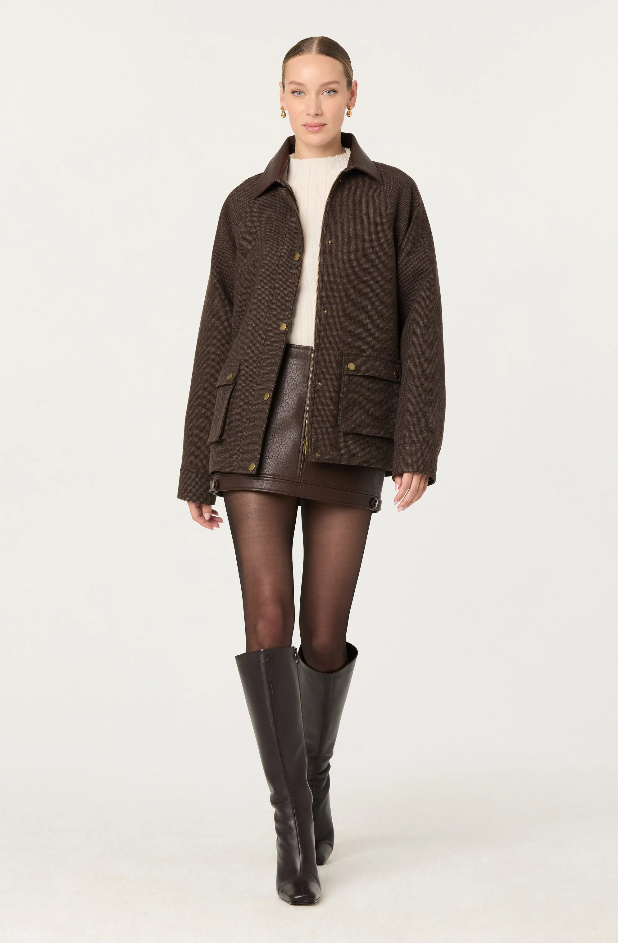 Rylan Contrast Wool Blend Jacket sold by Astr product image thumbnail 5