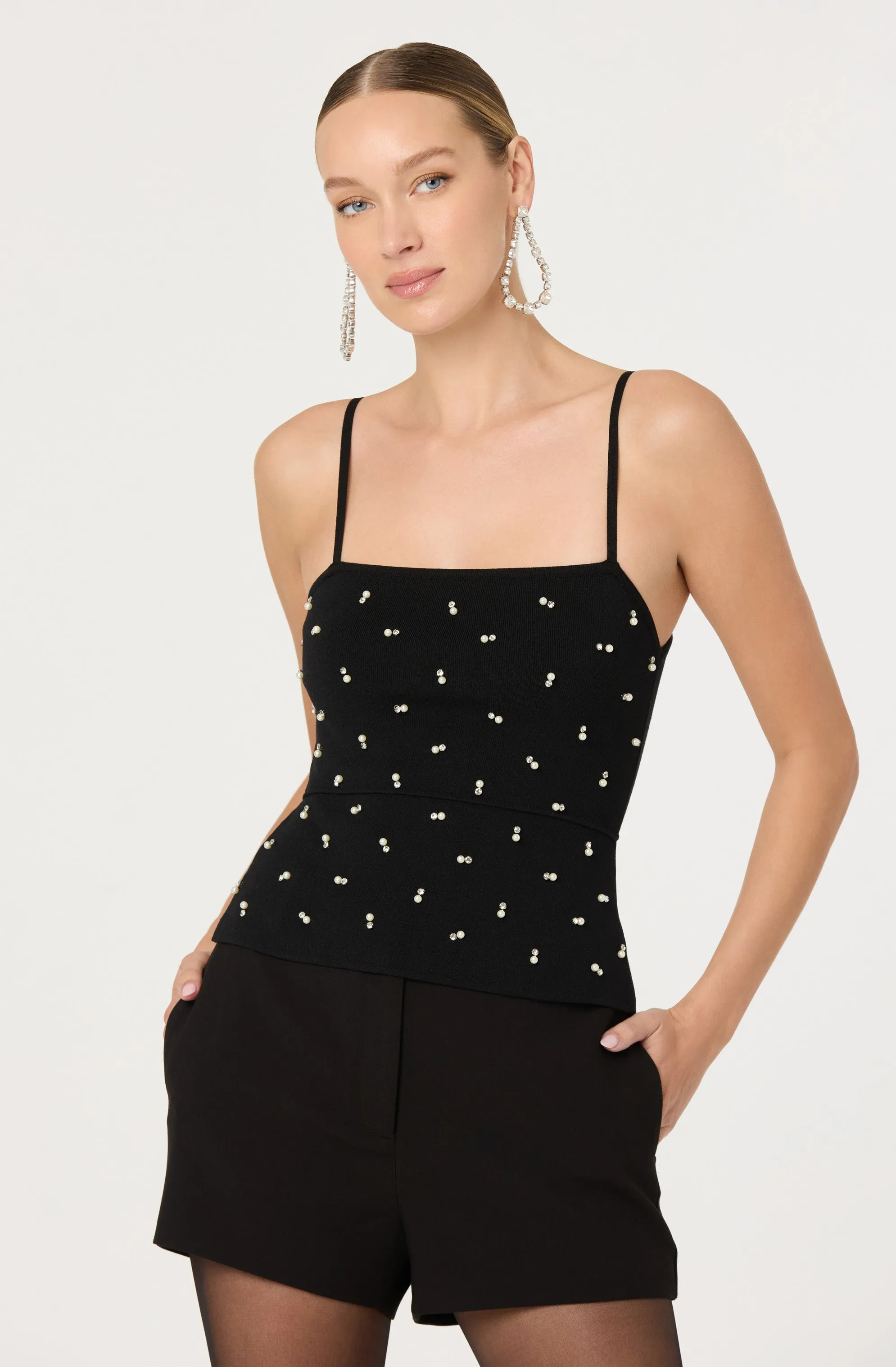 Adde Pearl Rhinestone Sweater Tank sold by Astr product image thumbnail 3