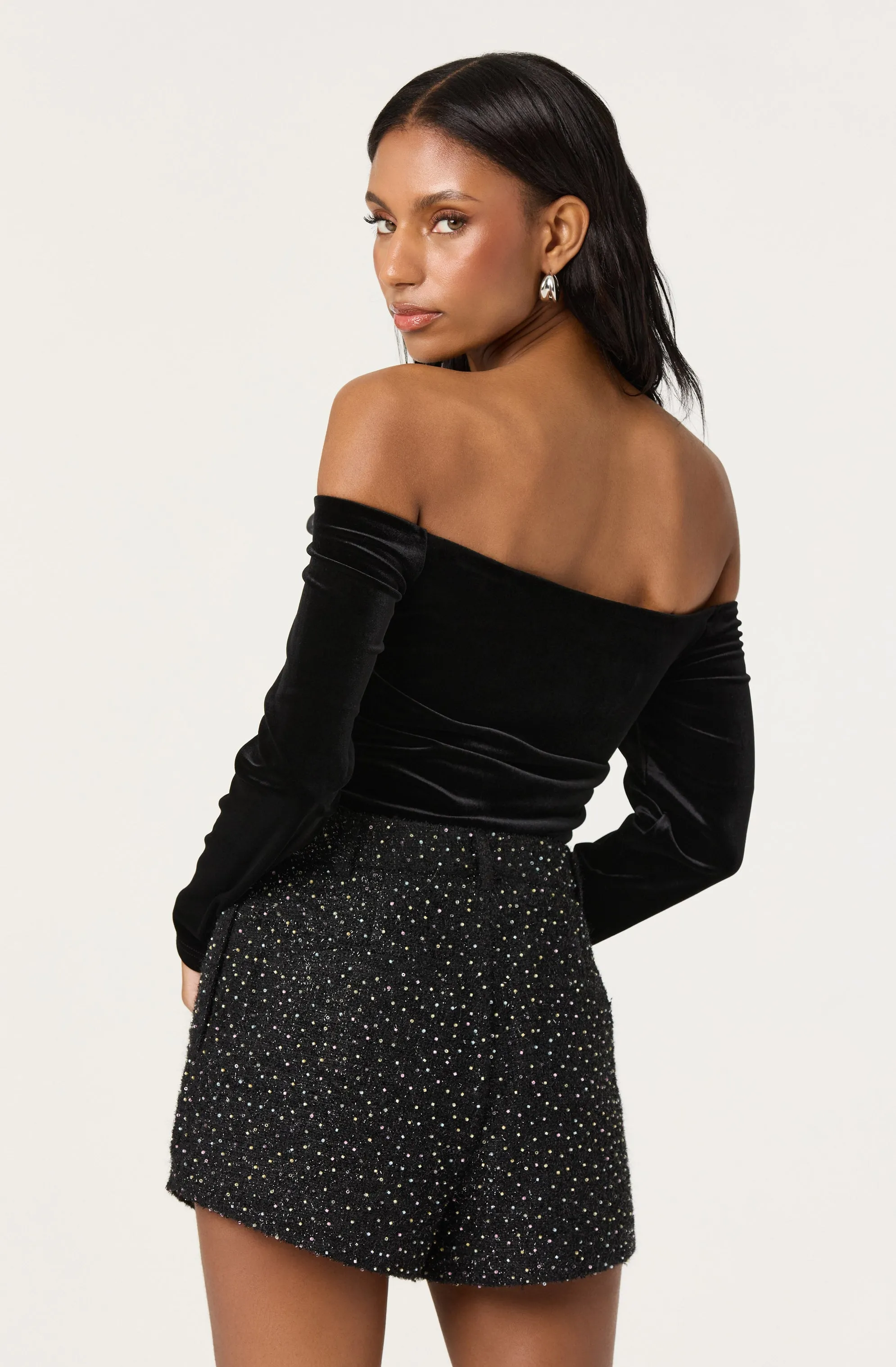 Salem Velvet Off Shoulder Top sold by Astr product image thumbnail 4