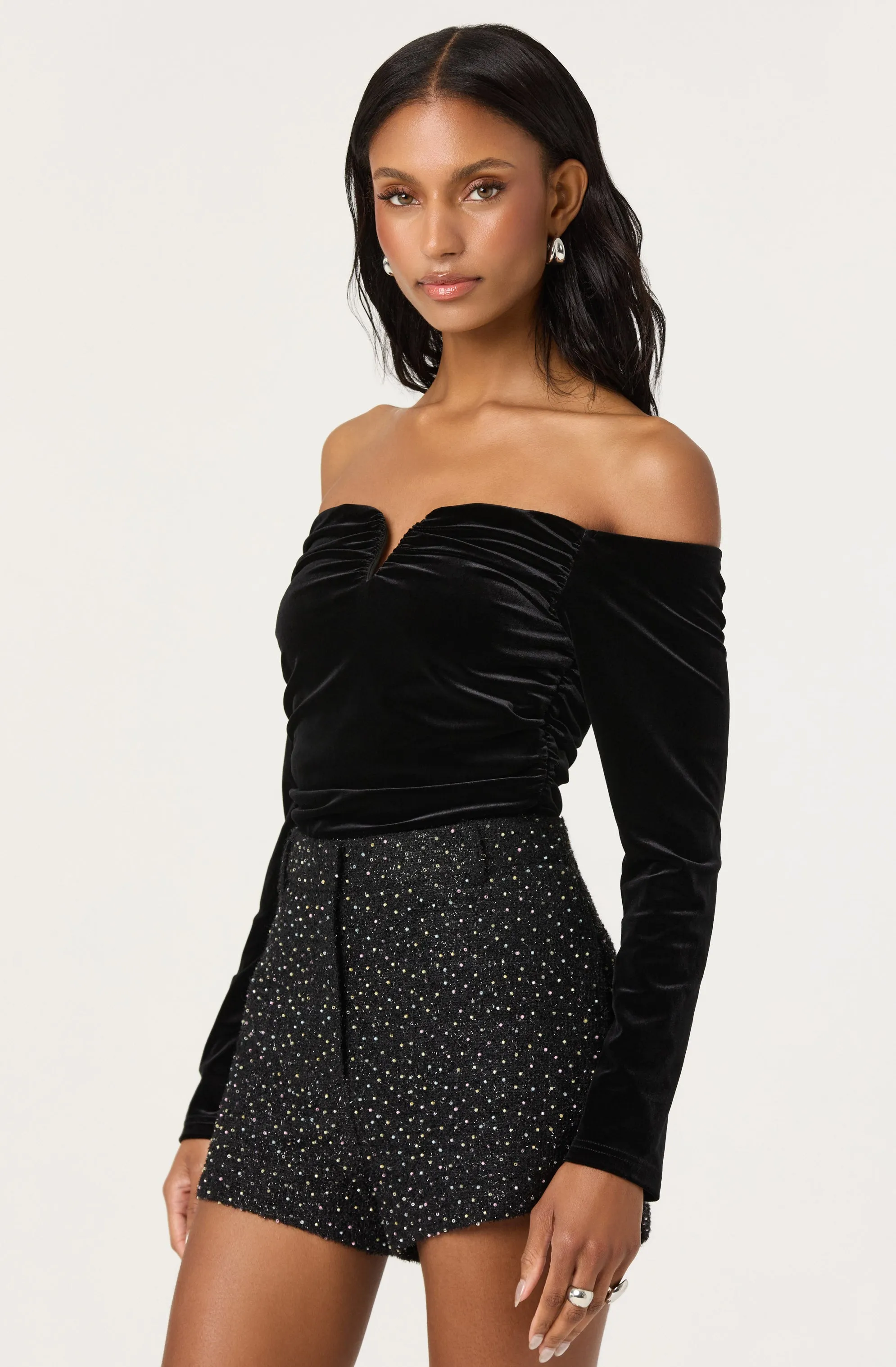 Salem Velvet Off Shoulder Top sold by Astr product image thumbnail 3