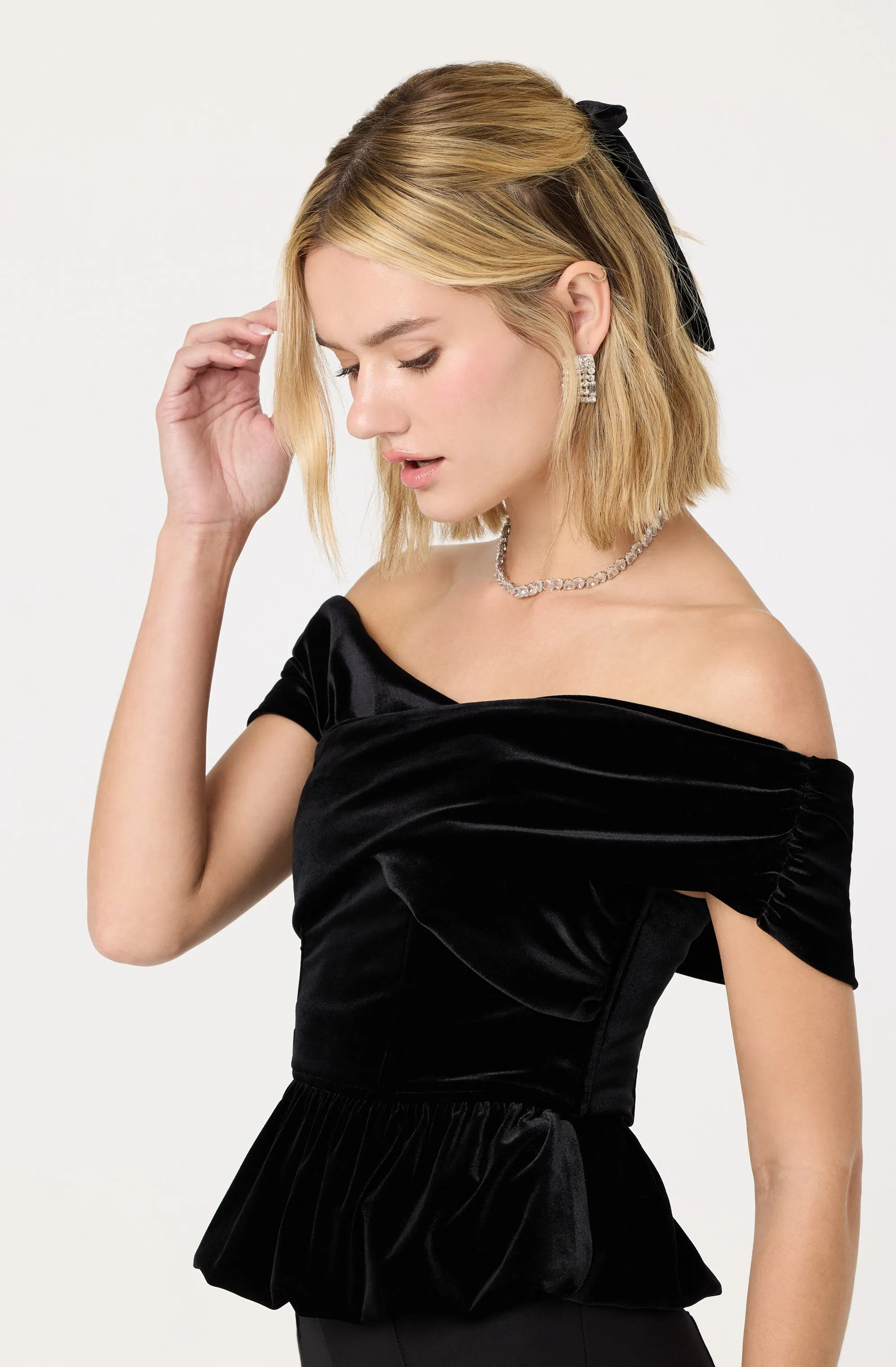 Tenille Velvet Off Shoulder Top sold by Astr product image thumbnail 5