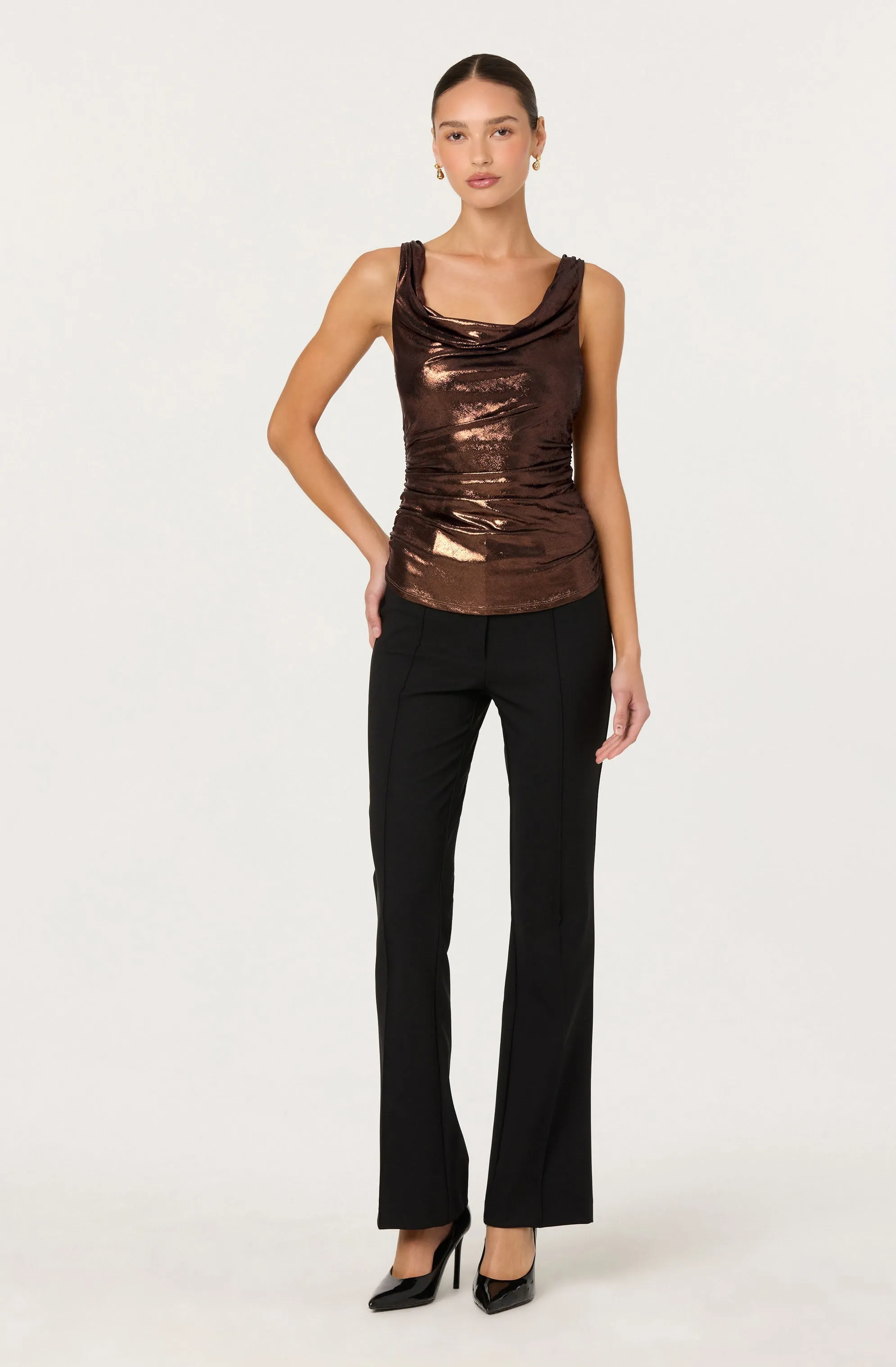 Leanne Metallic Cowl Neck Top sold by Astr product image thumbnail 2