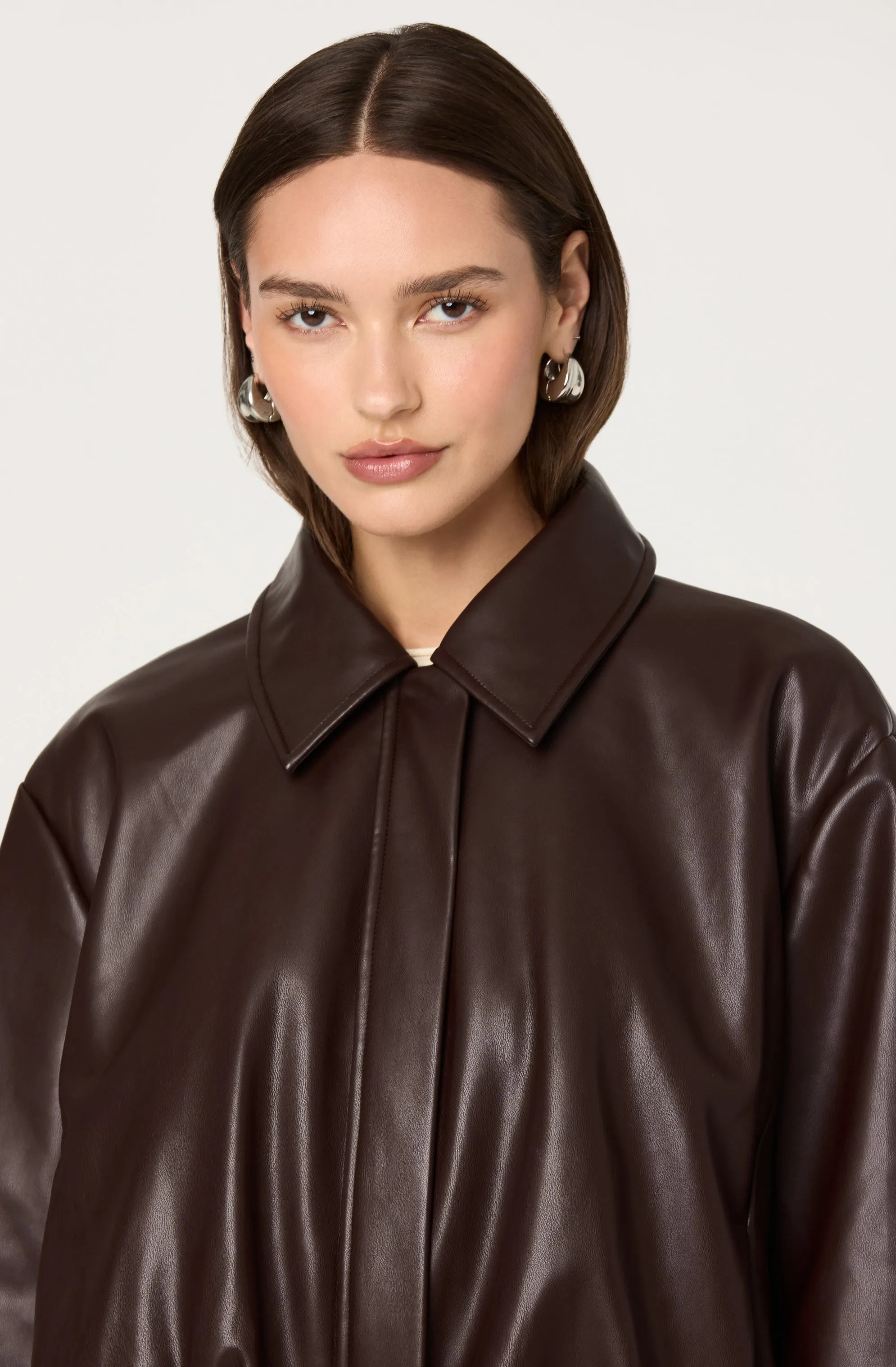 Raevin Faux Leather Bomber Jacket sold by Astr product image thumbnail 4