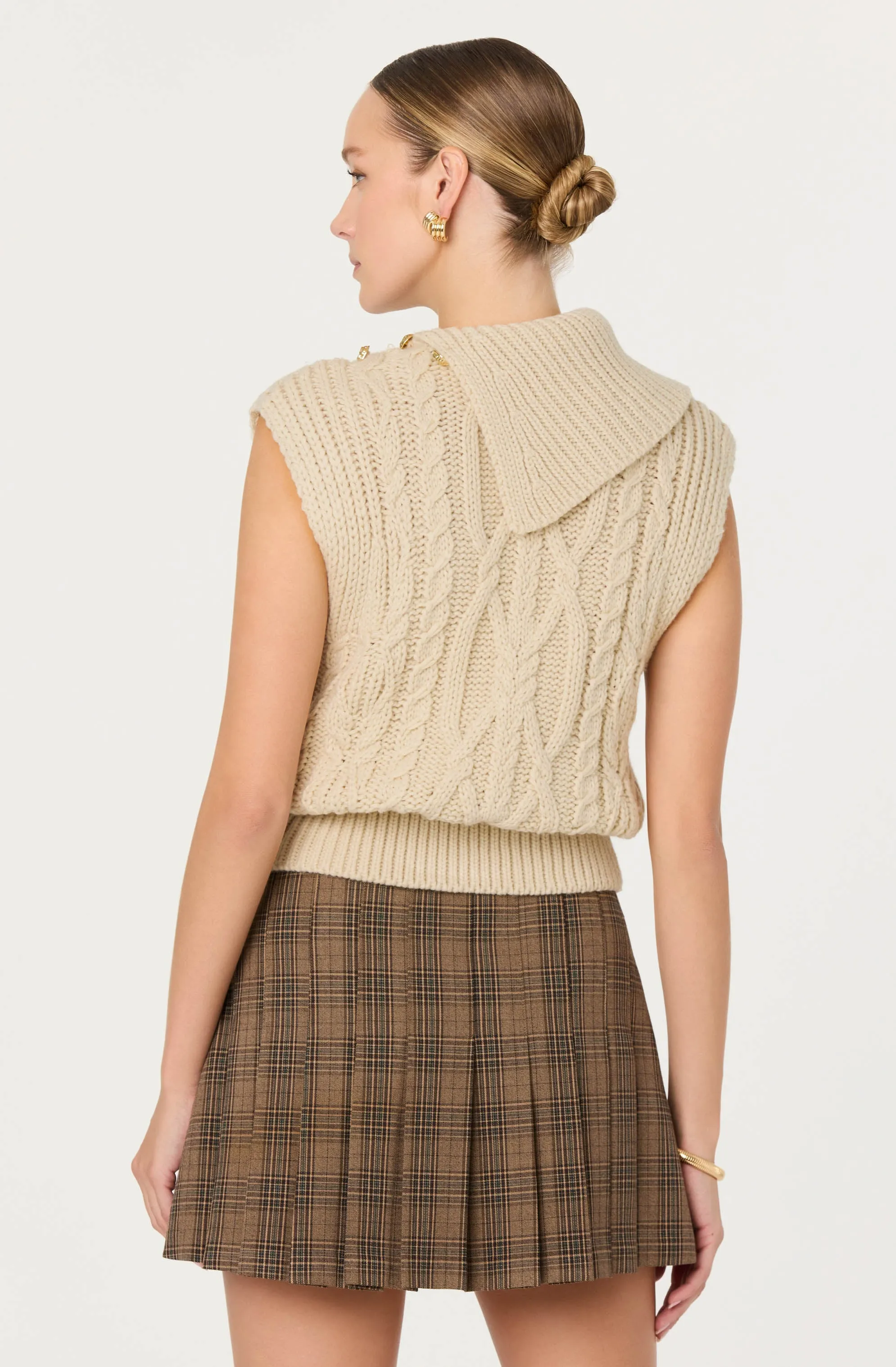 Kirstin Sleeveless Cable Knit Sweater sold by Astr product image thumbnail 4