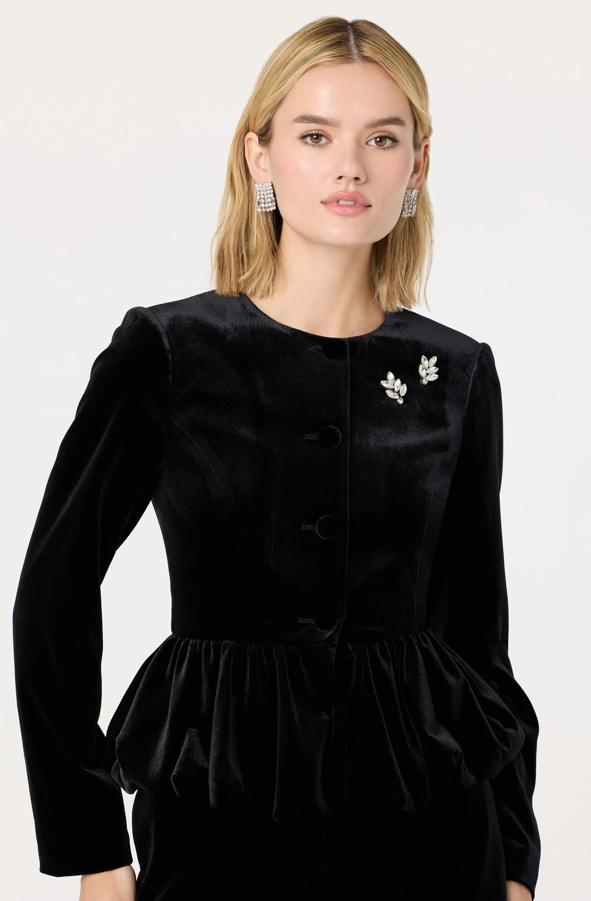 Nicolle Velvet Peplum Jacket sold by Astr product image thumbnail 3