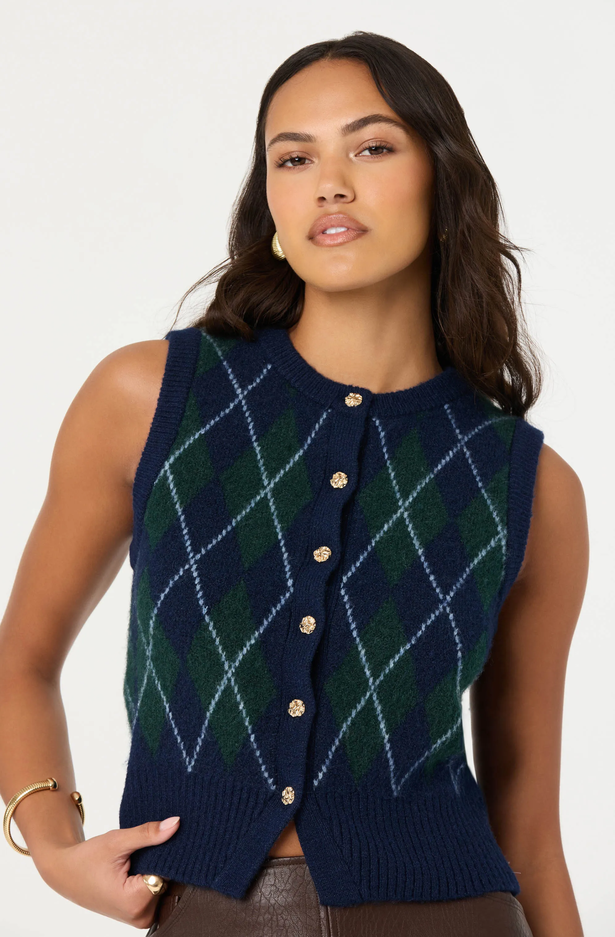 Abbie Argyle Sweater Vest sold by Astr product image thumbnail 3